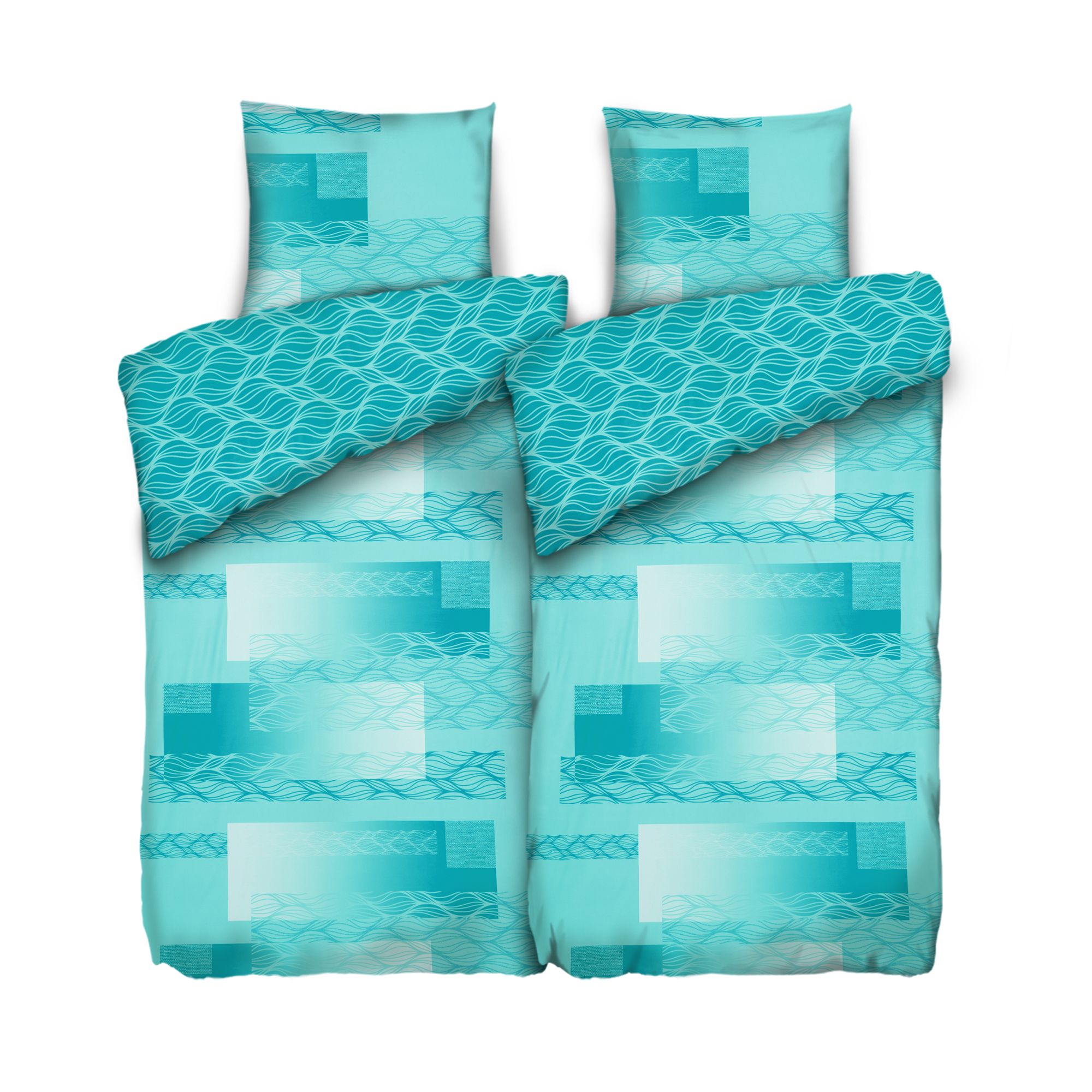 JERYMOOD extra soft Wendebettwäsche Grafik Mikrofaser Jersey Doppelbett, 4tlg.