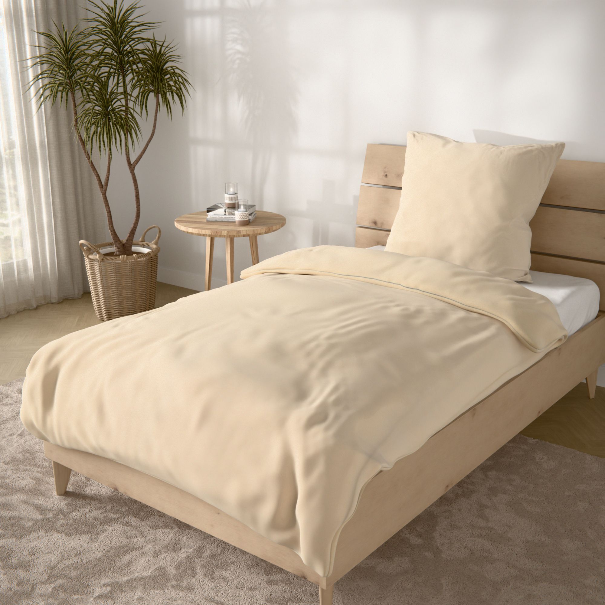 JERYMOOD Cotton Bettwäsche uni Baumwolljersey Einzelbett, 2tlg.