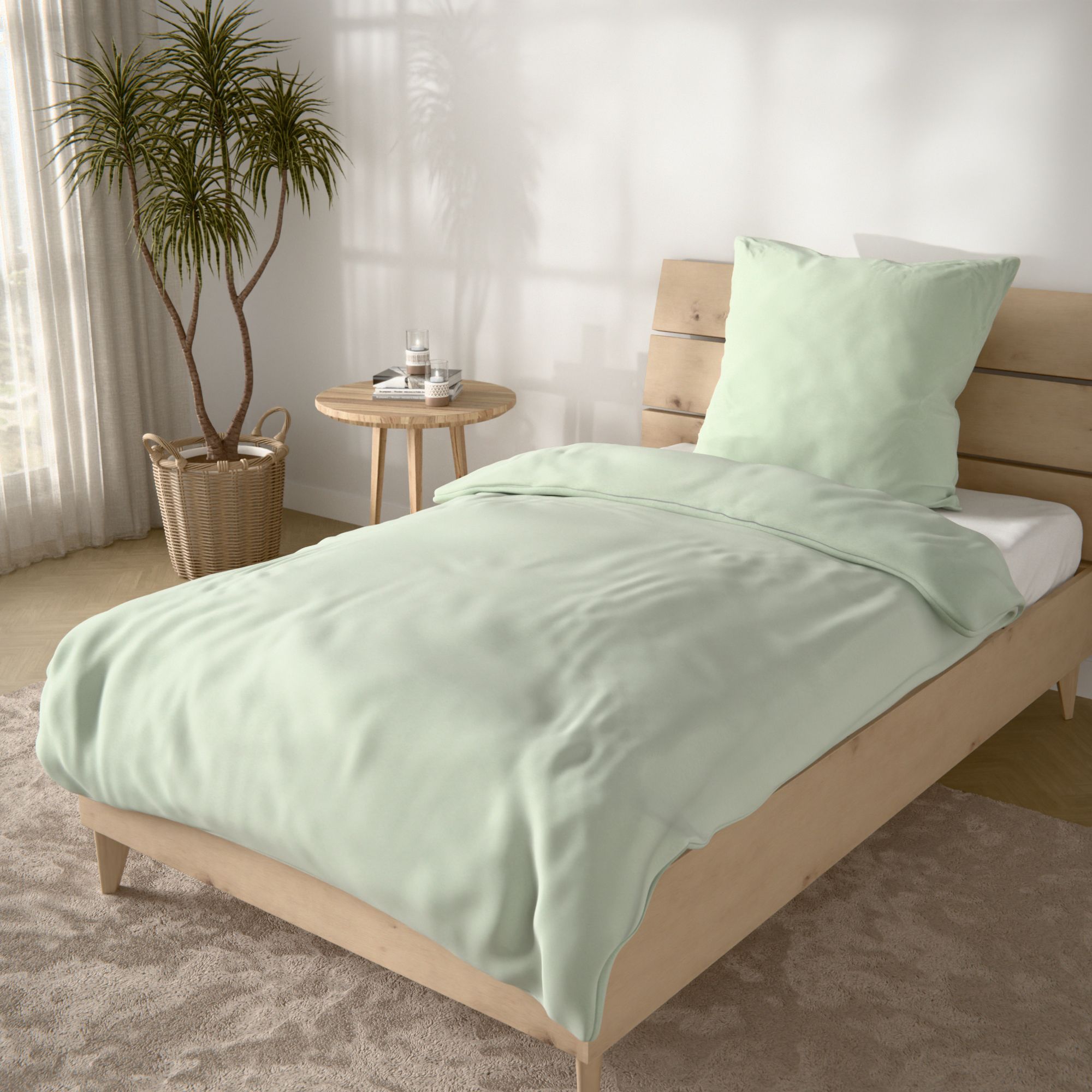 JERYMOOD Cotton Bettwäsche uni Baumwolljersey Einzelbett, 2tlg.