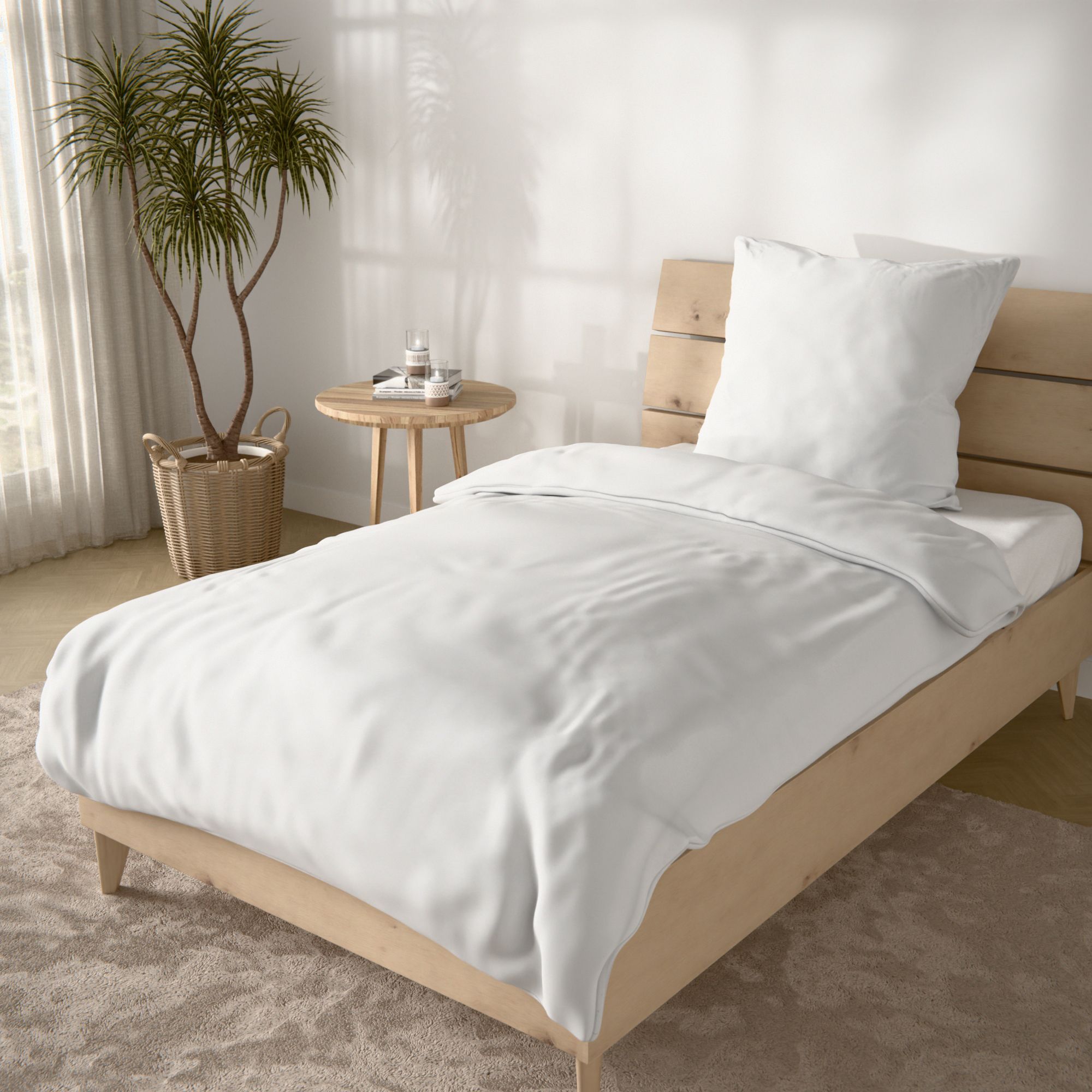 JERYMOOD Cotton Bettwäsche uni Baumwolljersey Einzelbett, 2tlg.