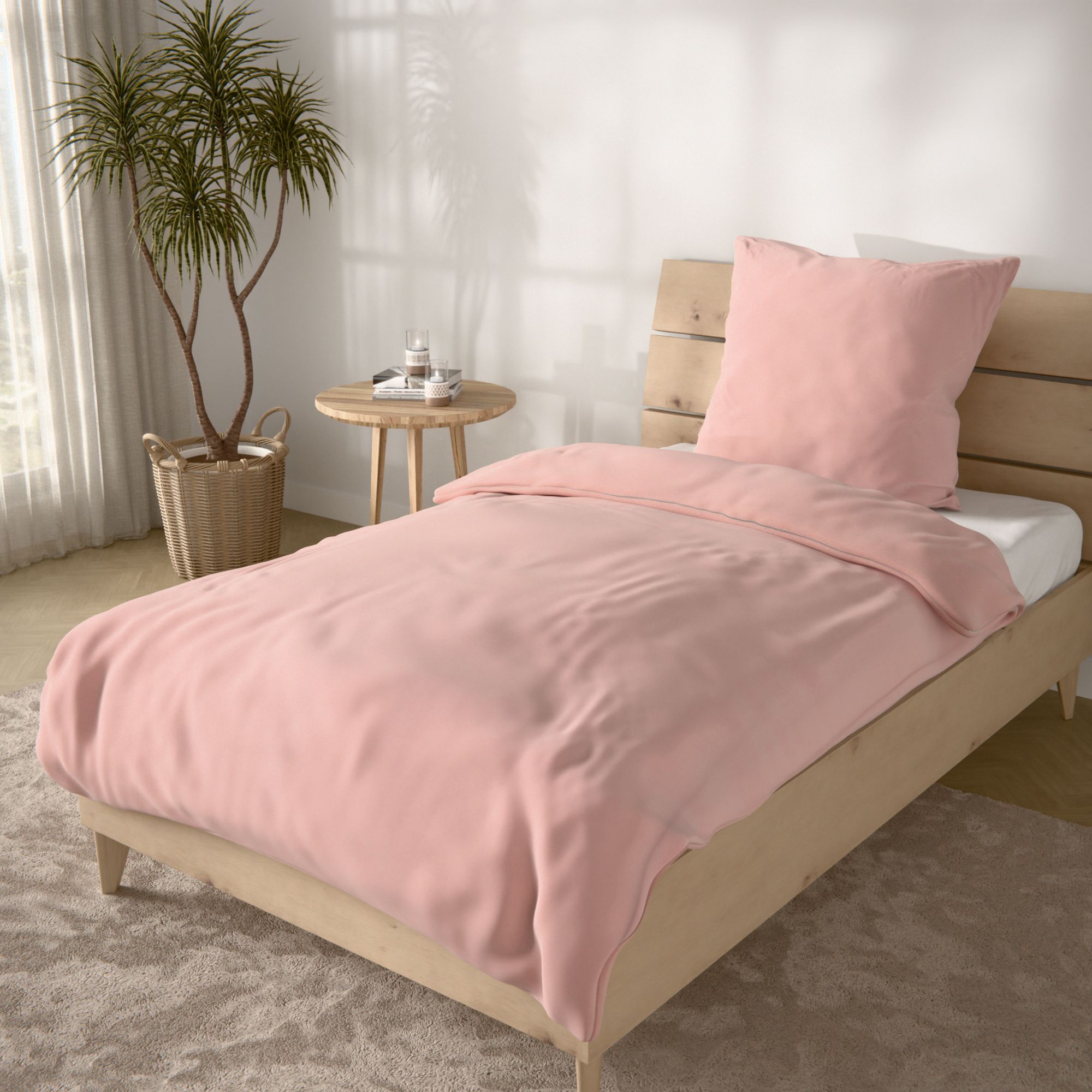 JERYMOOD Cotton Bettwäsche uni Baumwolljersey Einzelbett, 2tlg.