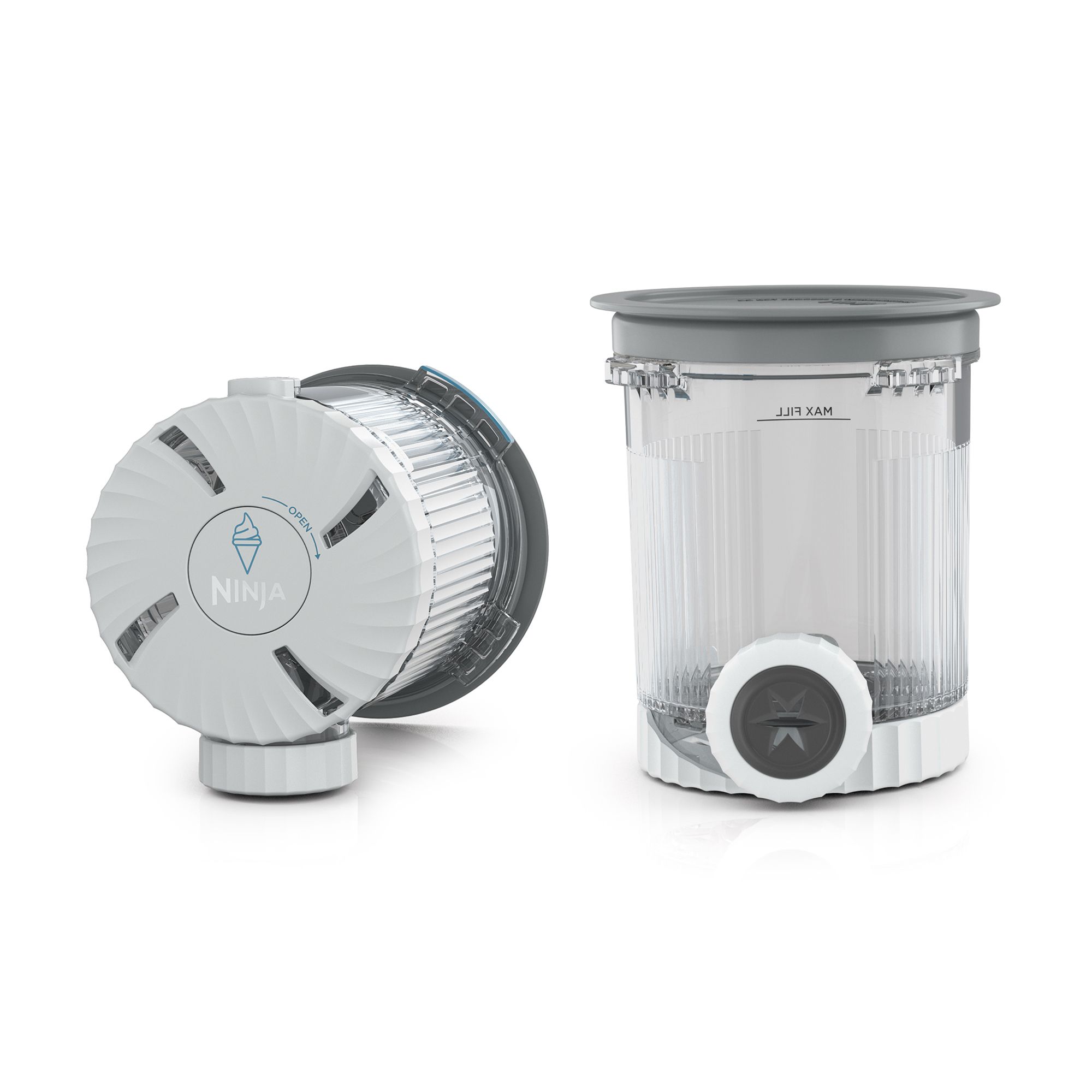 NINJA® 2 Ersatz Behälter mit Deckel und Düsen für NC701EU Swirl Maschine, je 480ml