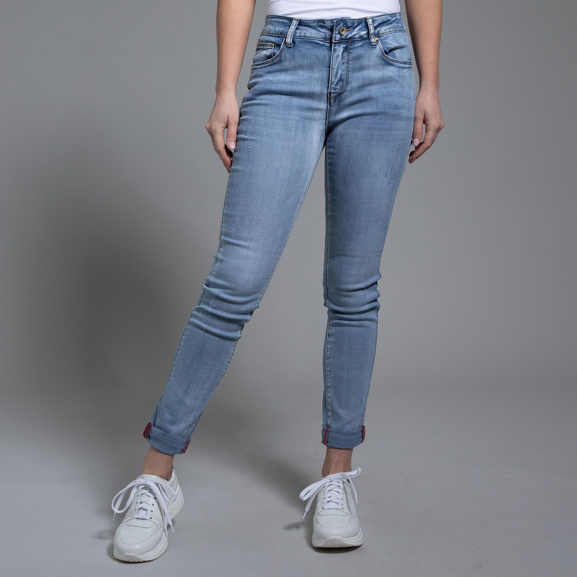 B-Ware DINE 'N' DANCE Jeanshose Salsa 5-Pocket-Style Umschlag am Saum