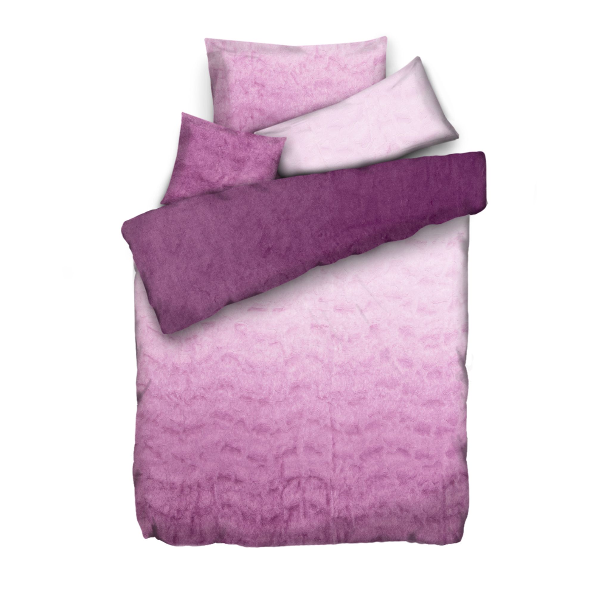 MONT CHALET Wendebettwäsche Farbverlauf Mikrofaser Fellimitat Einzelbett, 4tlg.