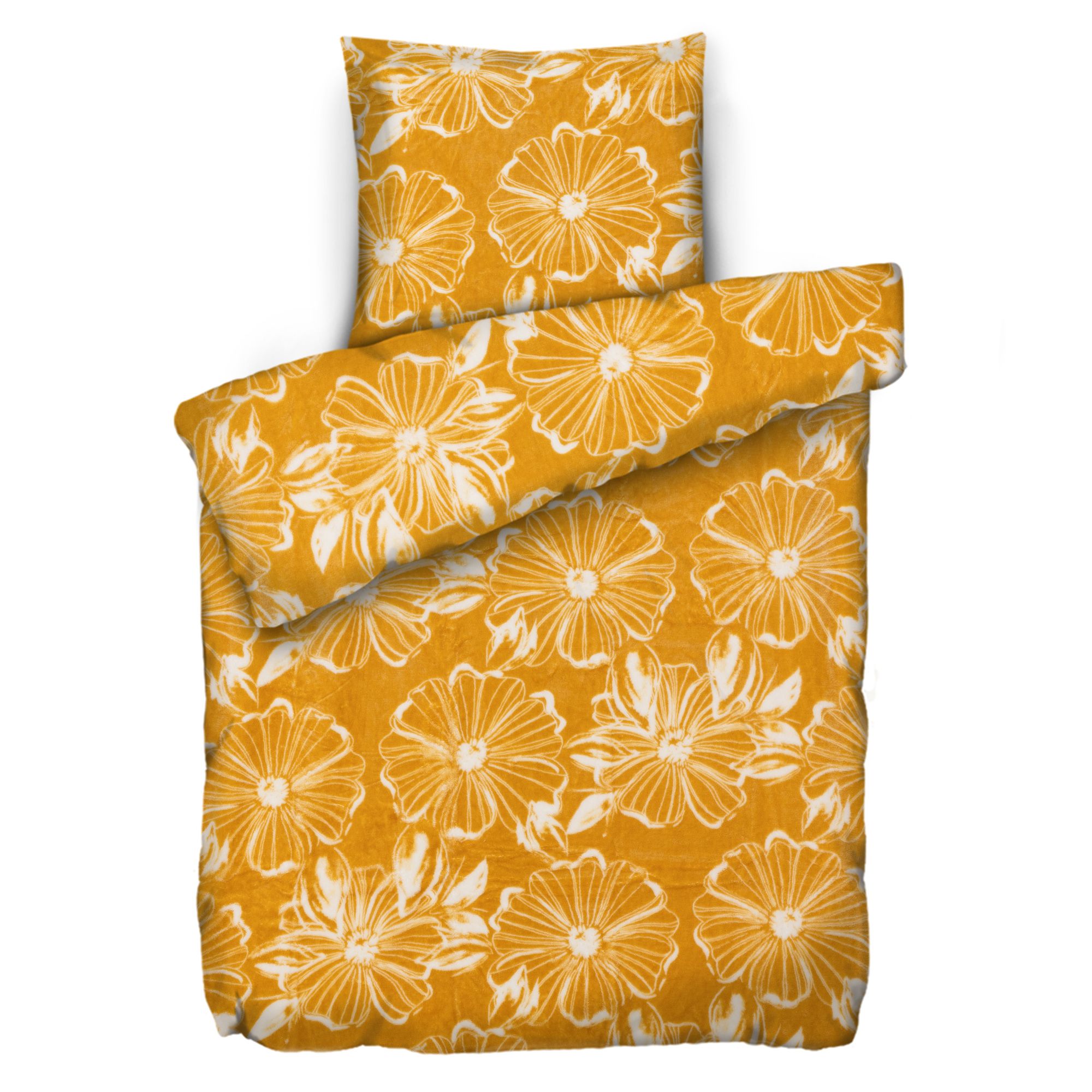 BADIZIO Classic Bettwäsche Gänseblümchen Mikrofaser Plüsch Einzelbett, 2tlg.