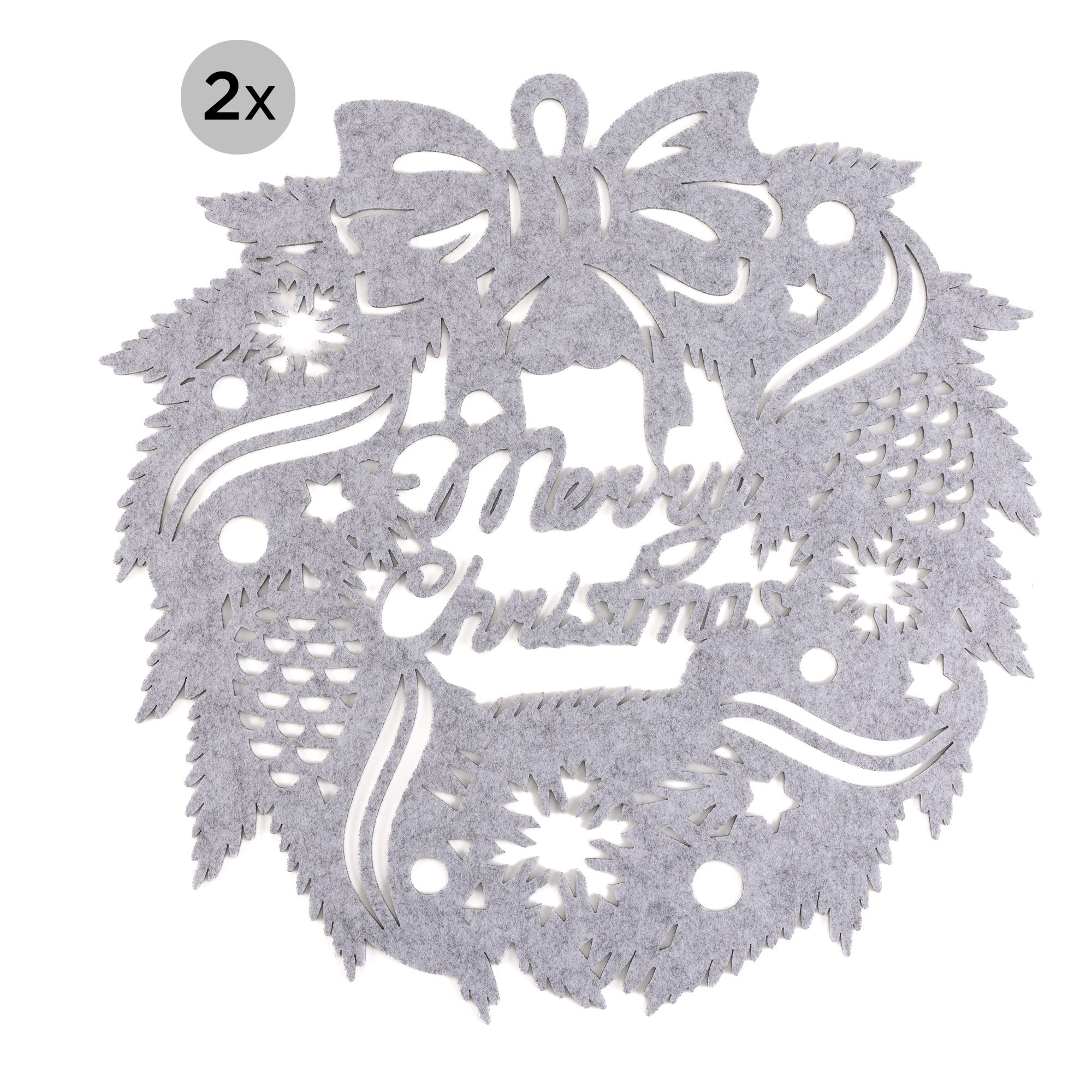 TAVELINO 2 Platzdeckchen Merry Christmas Filz rund, Ø 45cm