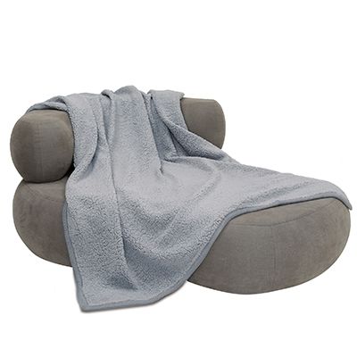 SCHÄFCHENWOLKE Strickplaid uni MF Lammfell-Optik Mikrofaser-Abseite waschbar, 150x200cm