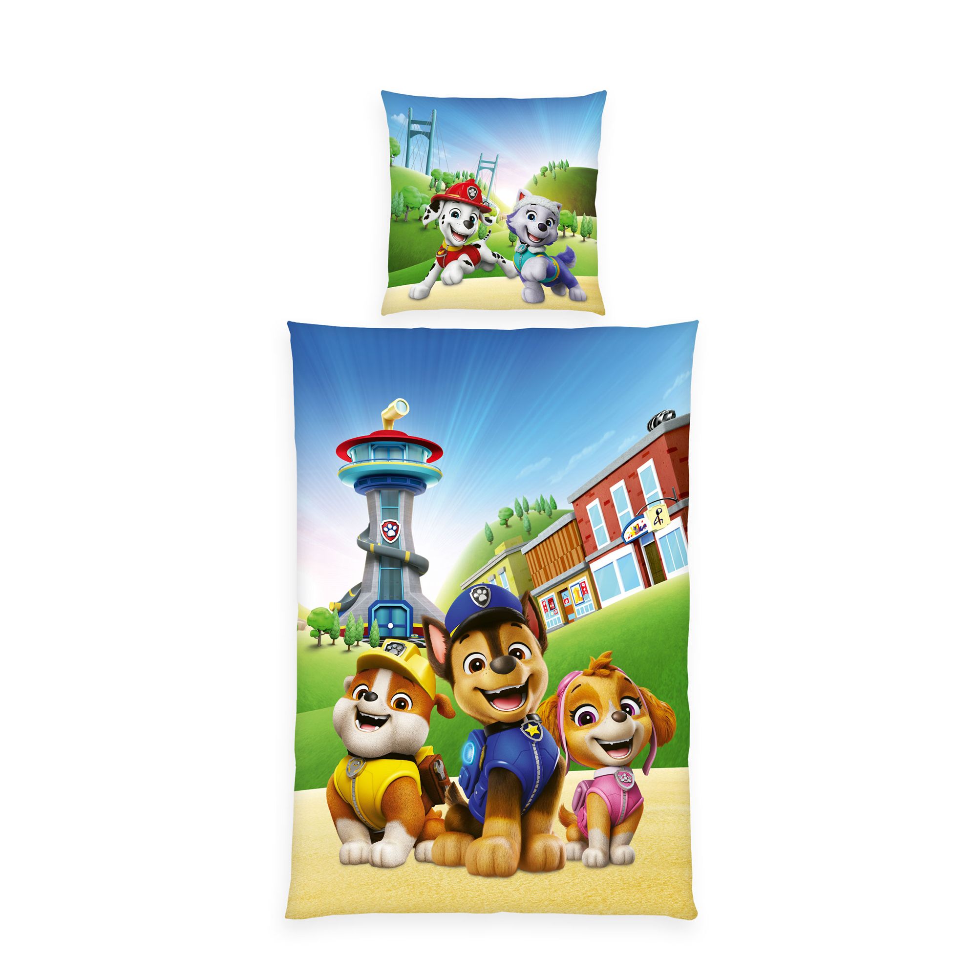 PAW PATROL™ Wendebettwäsche Pfoten Baumwoll Renforcé Einzelbett, 2tlg.