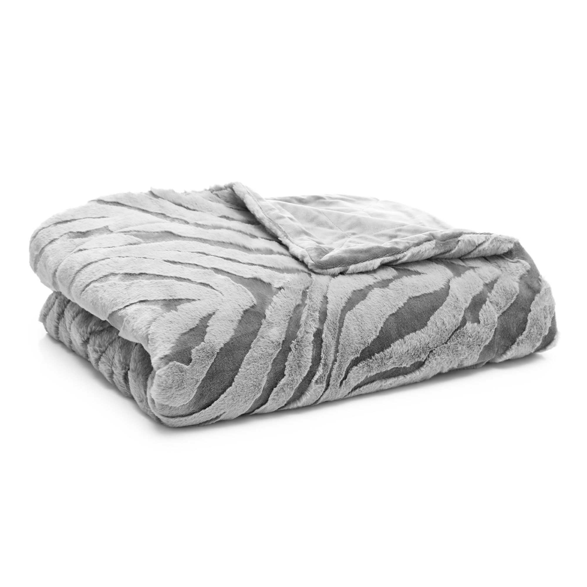 MONT CHALET 1 leichtes Fellplaid Glanzstreifen Hoch/Tief-Animal-Look waschbar, 150x200cm