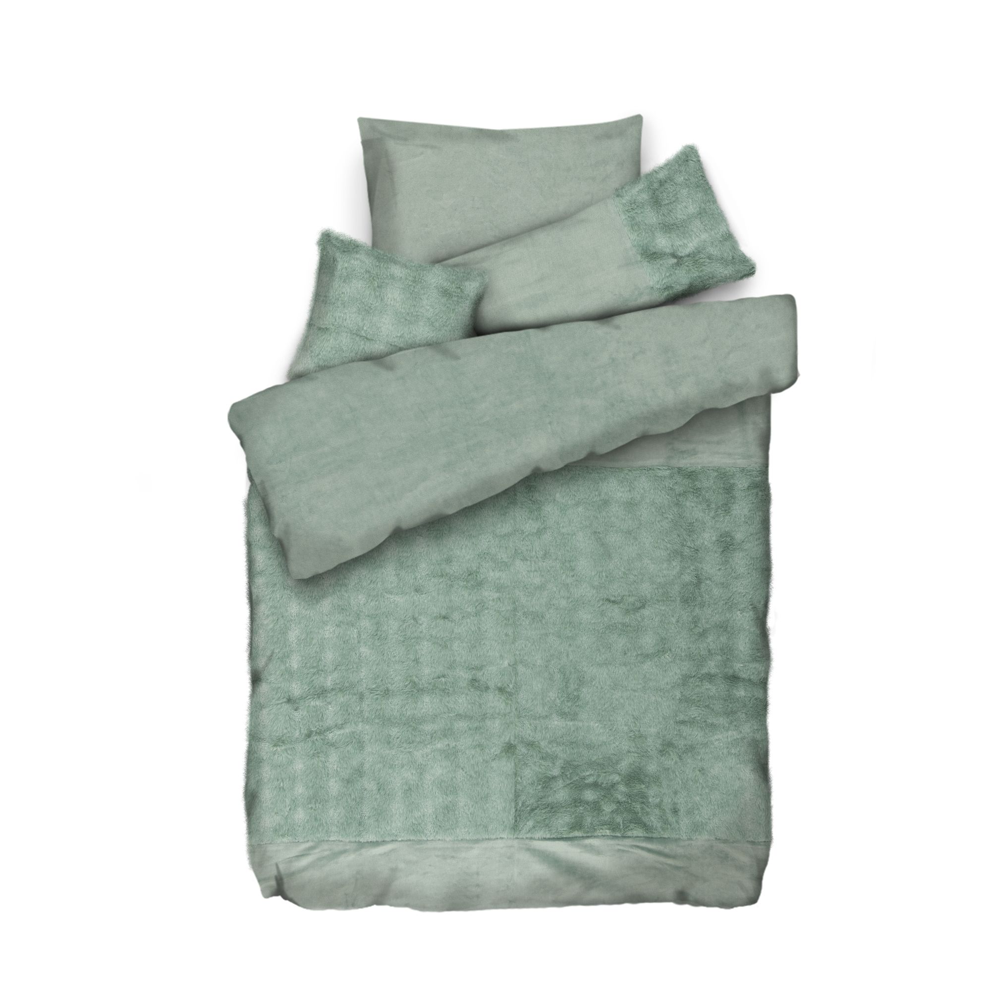 MONT CHALET Wendebettwäsche 3D-Optik Mikrofaser Fellimitat Einzelbett, 4tlg.