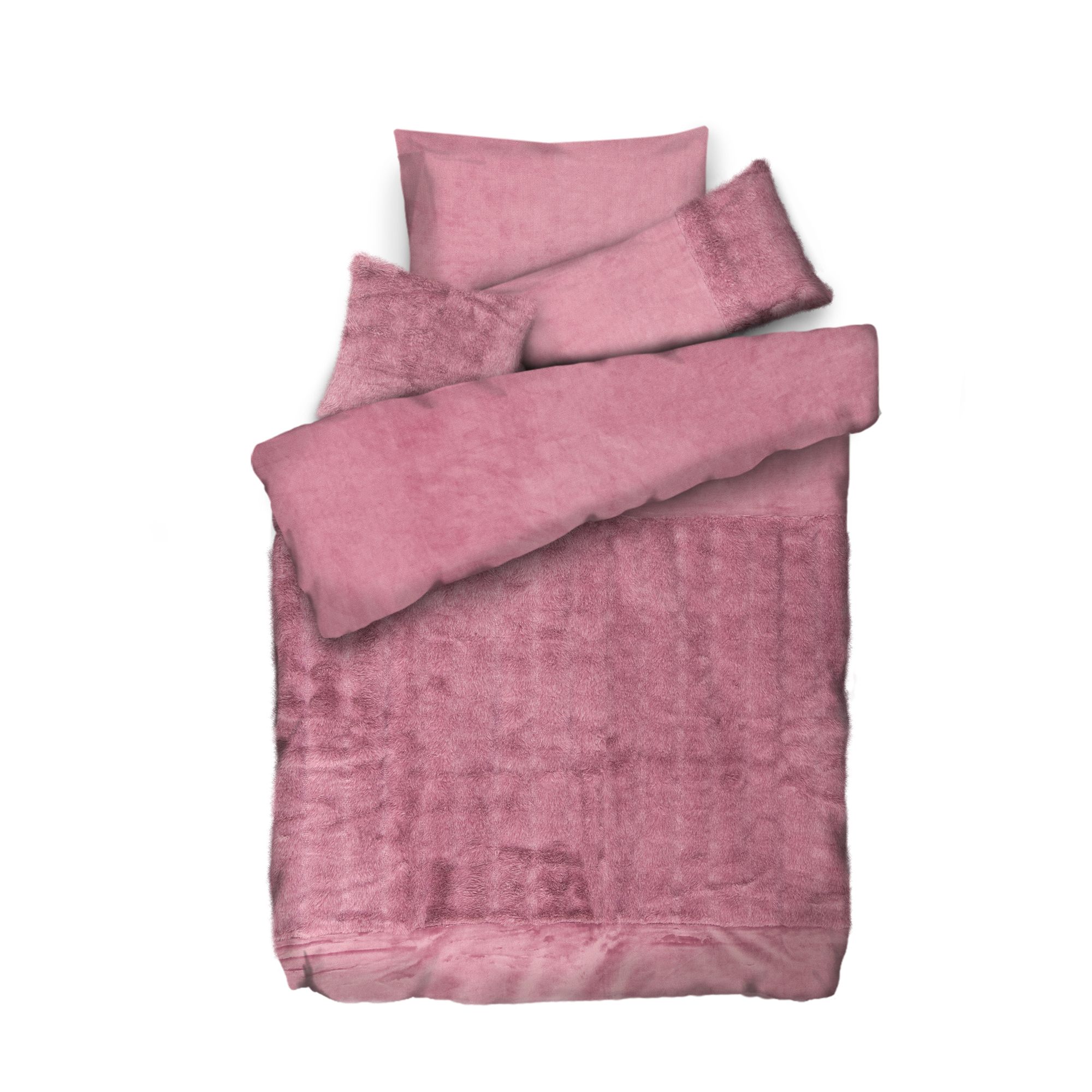 MONT CHALET Wendebettwäsche 3D-Optik Mikrofaser Fellimitat Einzelbett, 4tlg.