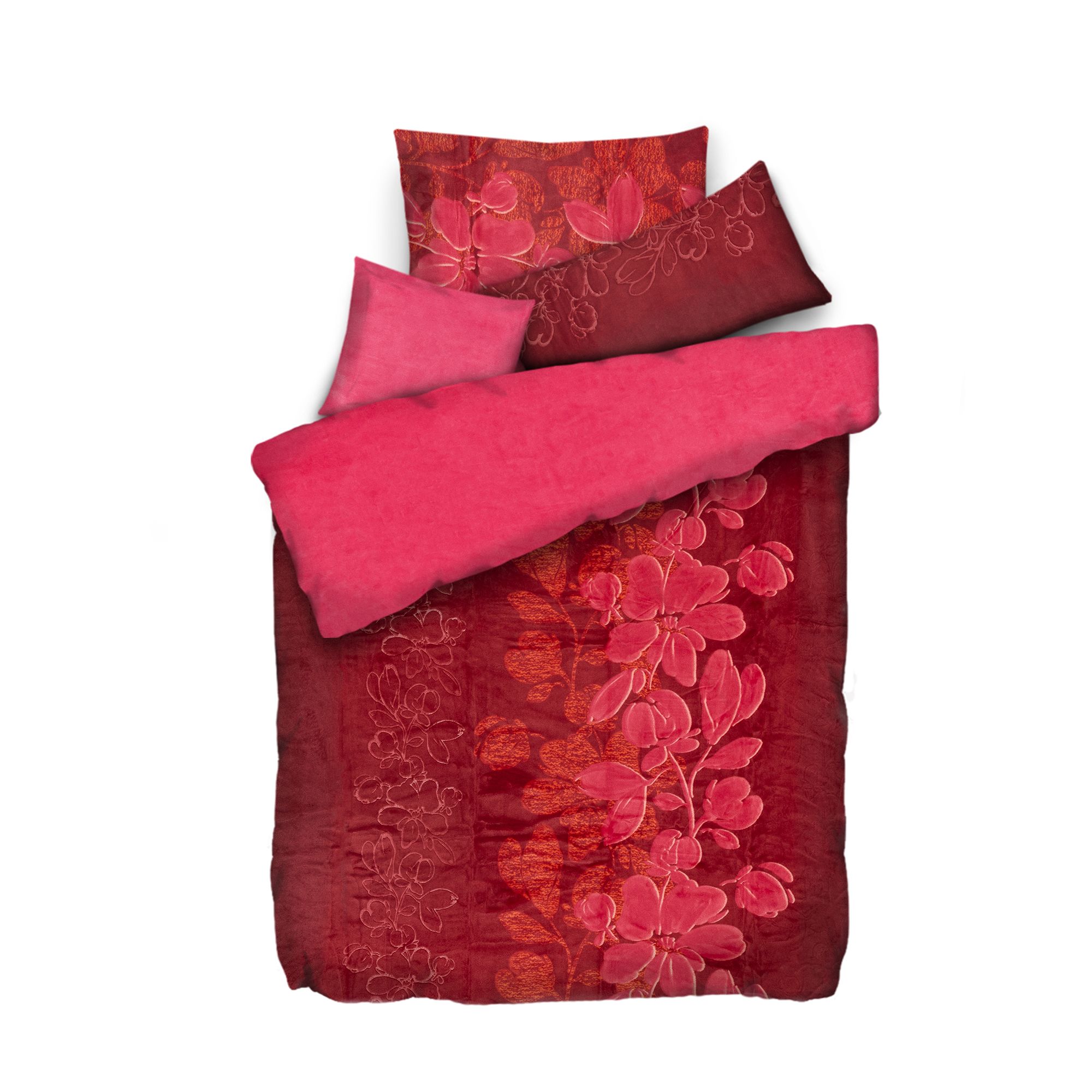 MONT CHALET Wendebettwäsche geprägte Blumenranke Mikrfaser Chinchilla Einzelbett, 4tlg.