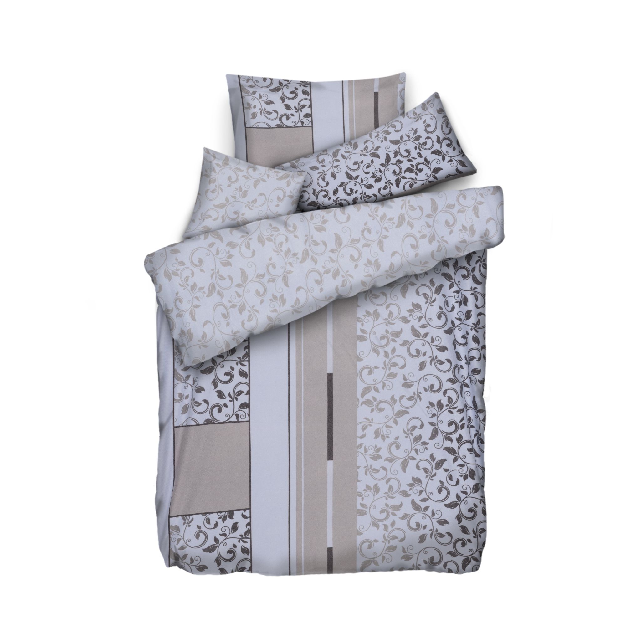 WINTERENGEL Premium Bettwäsche Mustermix mit Ranken Mikrofaser Flanell Einzelbett, 4tlg.