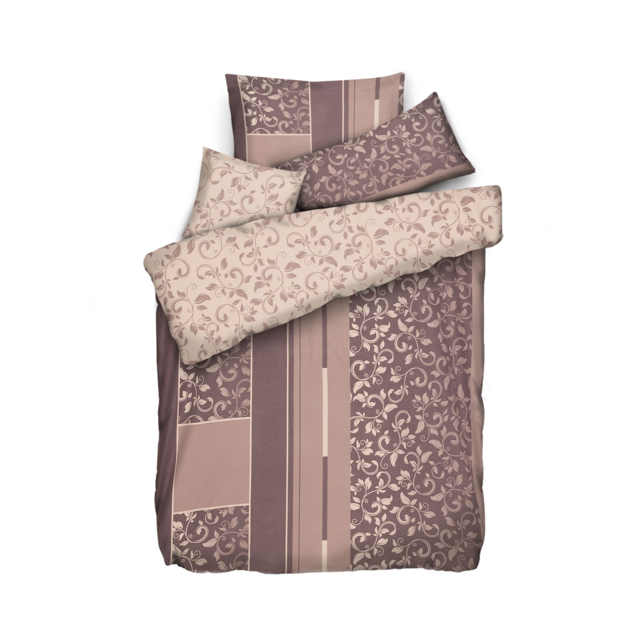 WINTERENGEL Premium Bettwäsche Mustermix mit Ranken Mikrofaser Flanell Einzelbett, 4tlg.