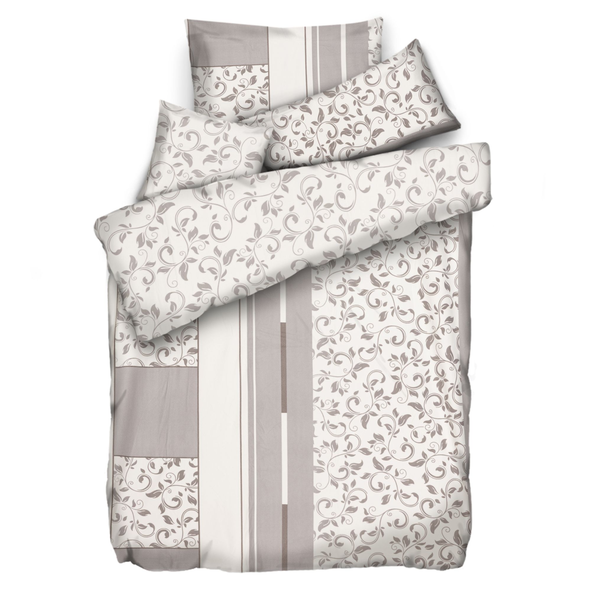 WINTERENGEL Premium Bettwäsche Mustermix mit Ranken Mikrofaser Flanell Einzelbett, 4tlg.