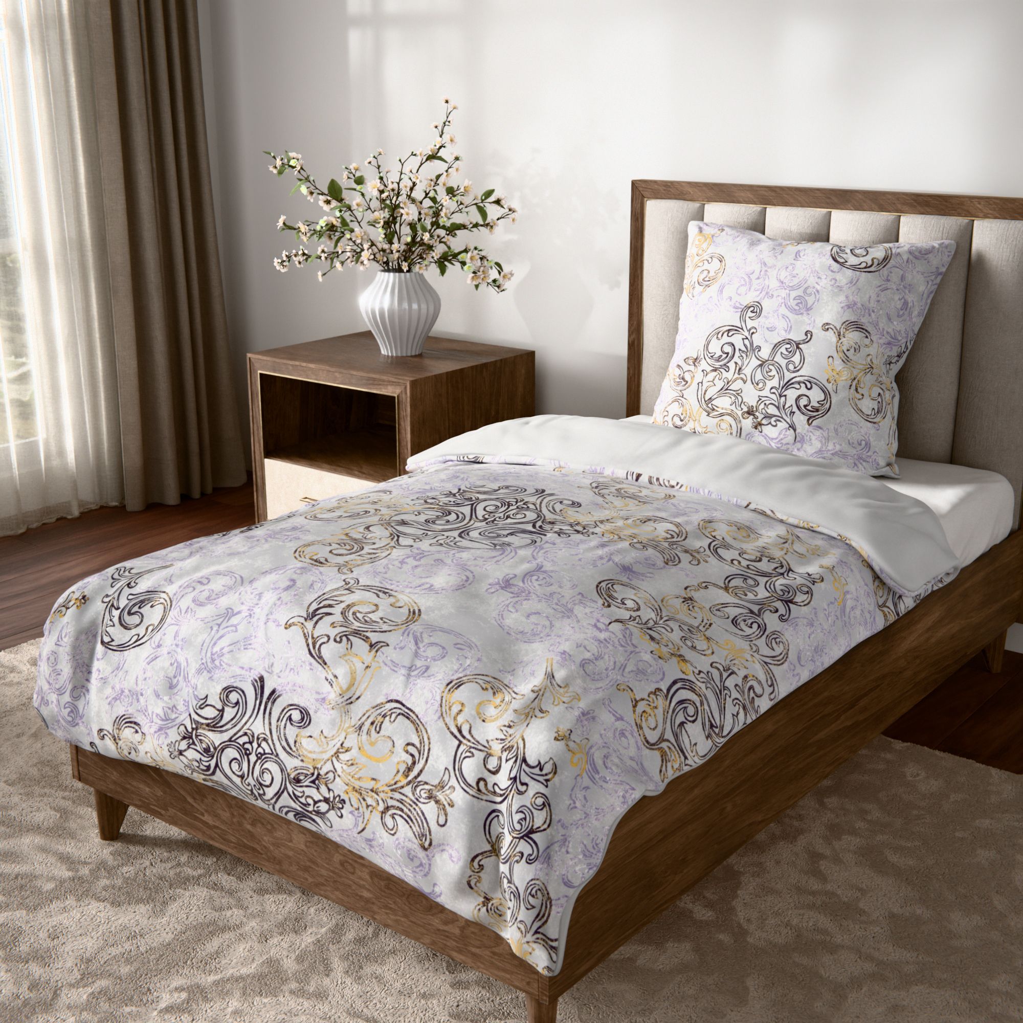 JERYMOOD Cotton Wendebettwäsche Ornament Baumwolljersey Einzelbett, 2tlg.