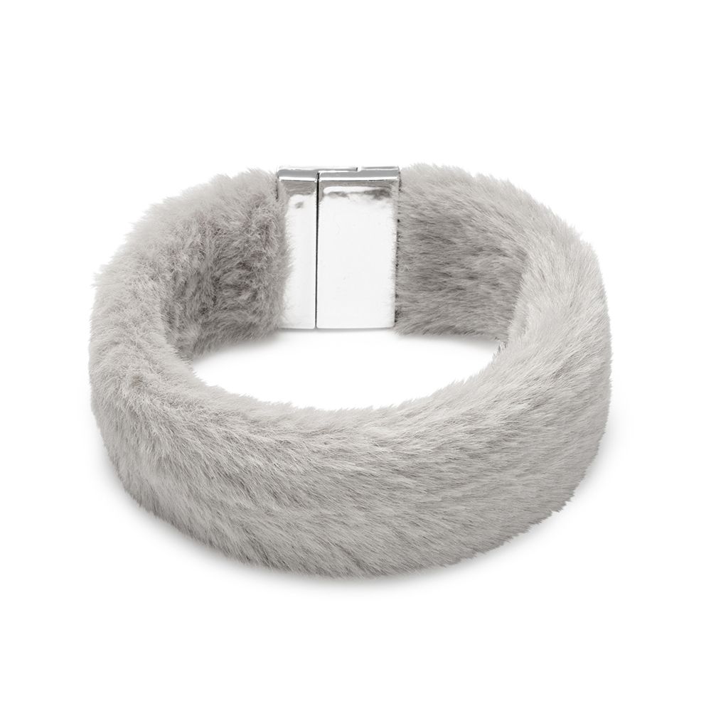 MONT CHALET Fellimitat-Armband Länge ca. 18,5cm Magnetverschluss Modeschmuck