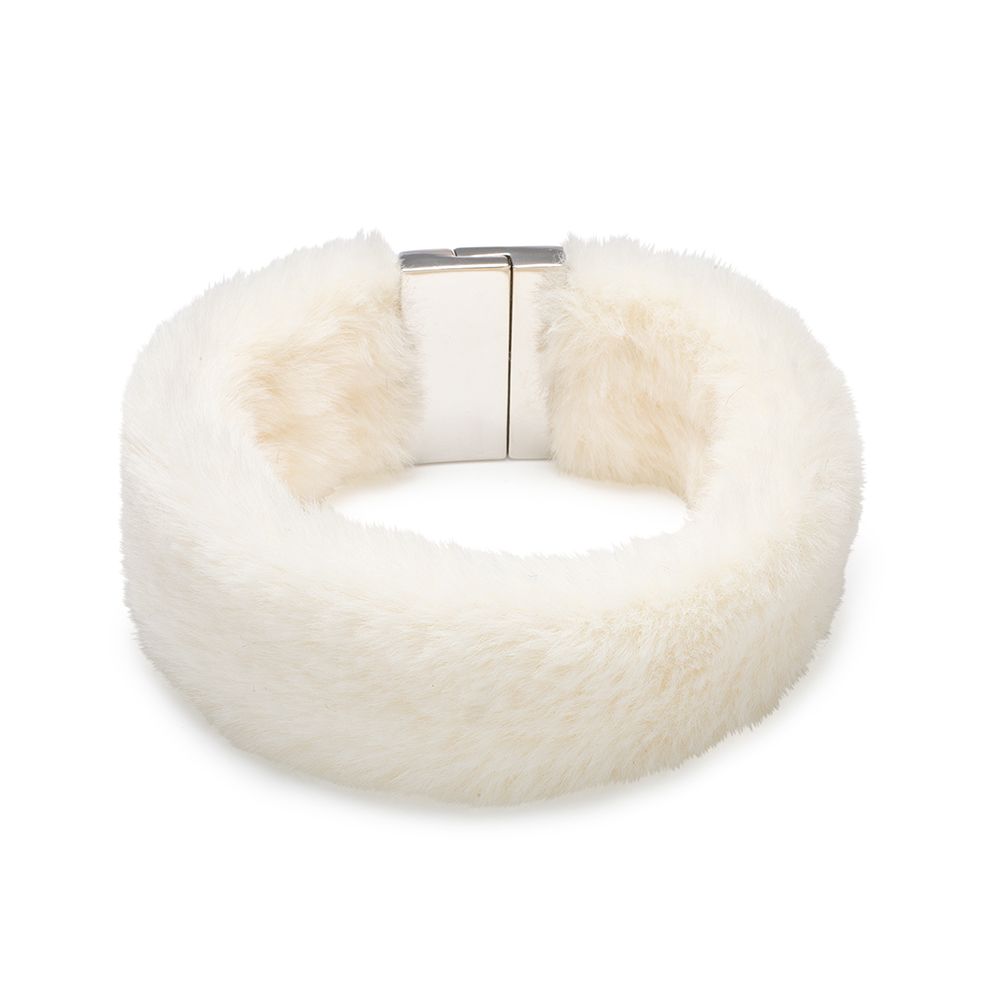 MONT CHALET Fellimitat-Armband Länge ca. 18,5cm Magnetverschluss Modeschmuck
