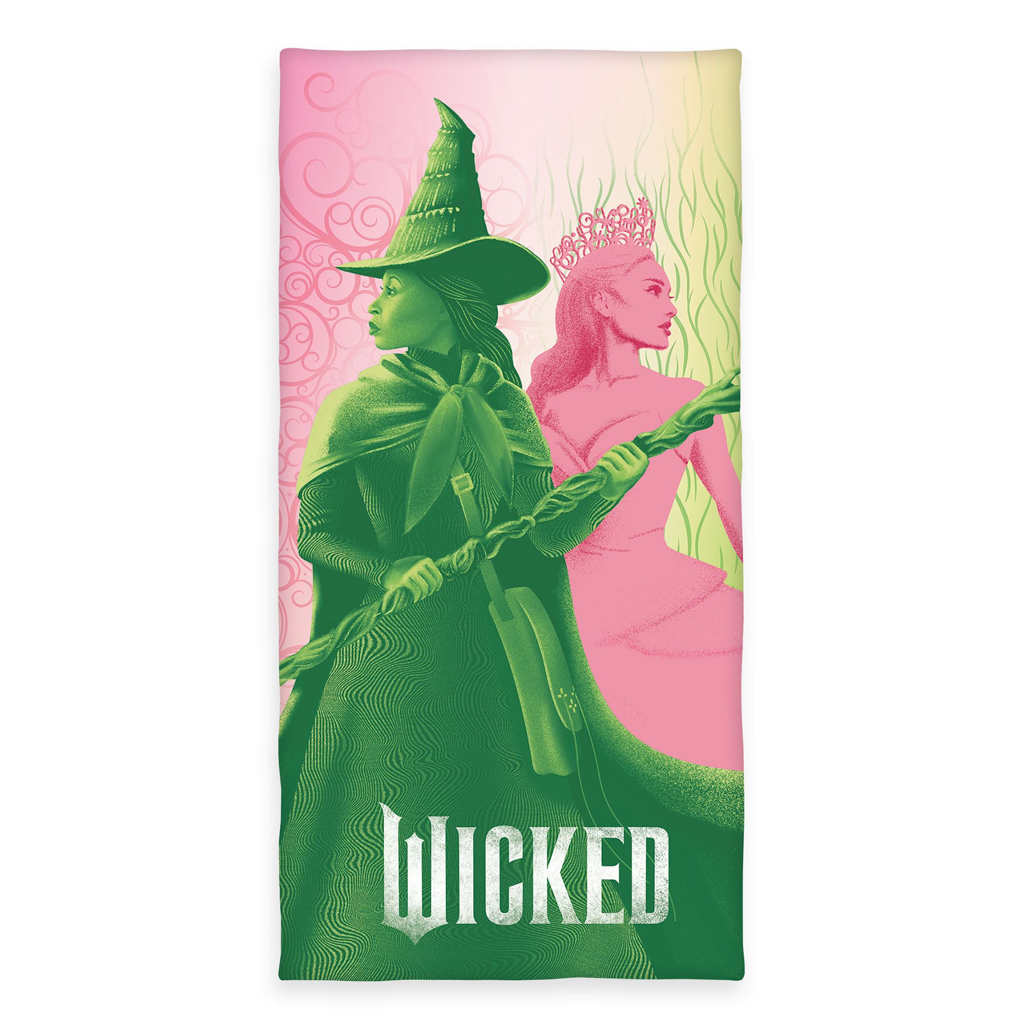 WICKED Badetuch Elphaba & Glinda Baumwoll Velours ca. 75x150cm