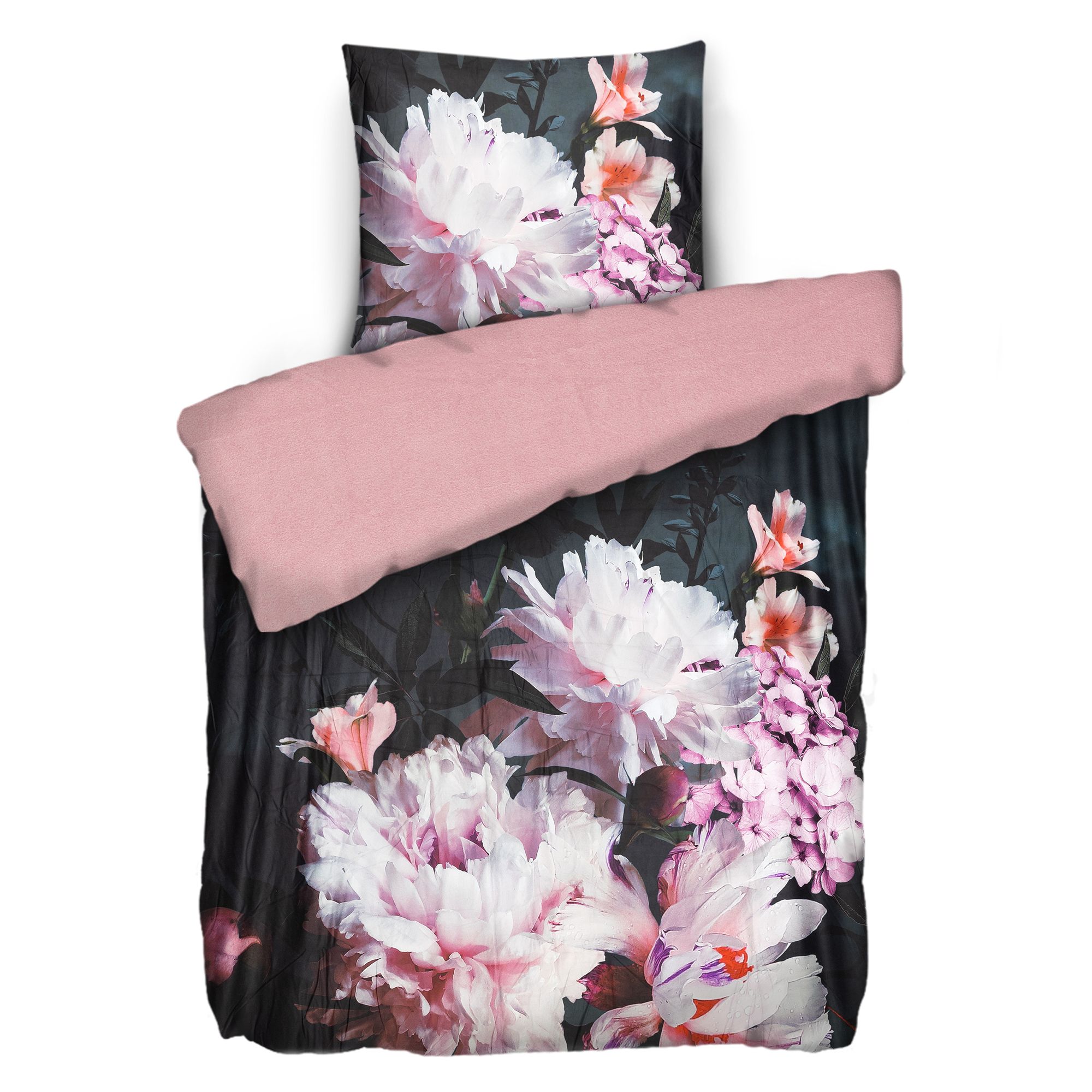 WINTERENGEL Wendebettwäsche Blumen-Fotodruck Mikrofaser Flanell Einzelbett, 2tlg