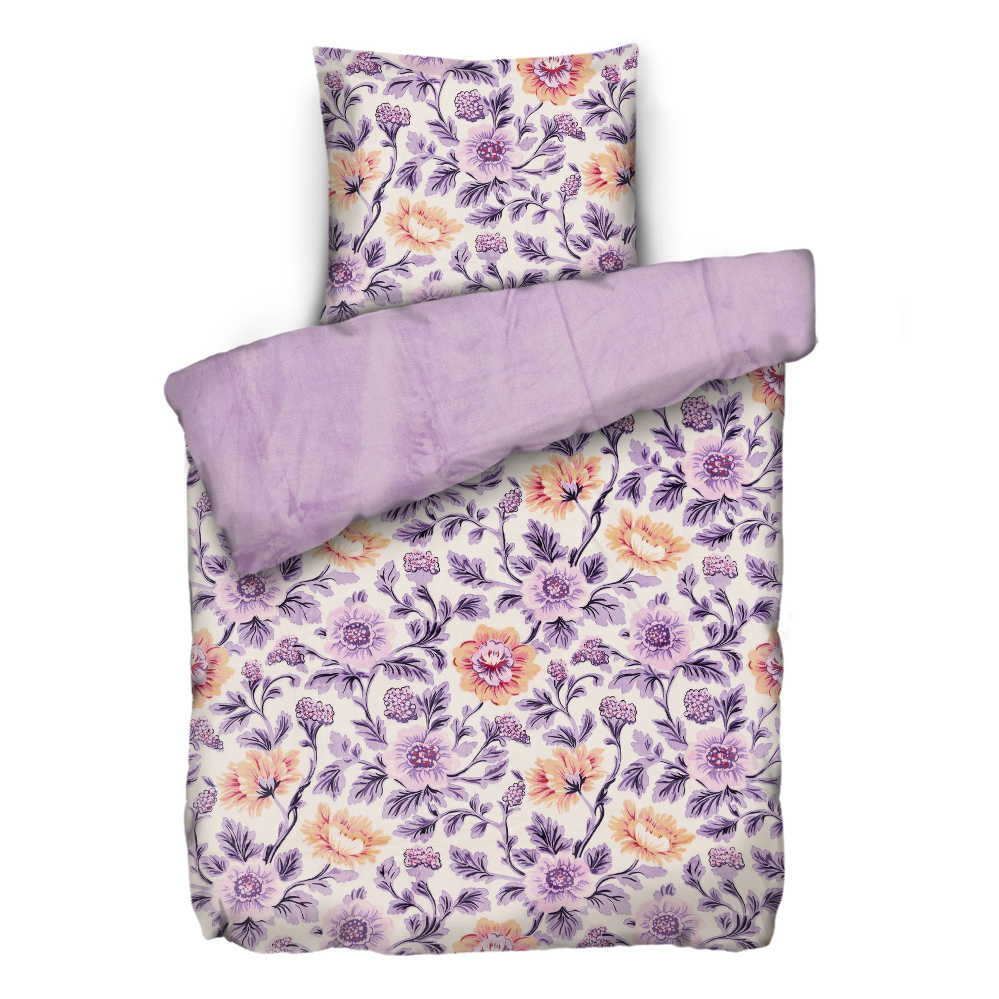 MONT CHALET Wendebettwäsche florale Ranken Mikrofaser Chinchilla Einzelbett, 2tlg.