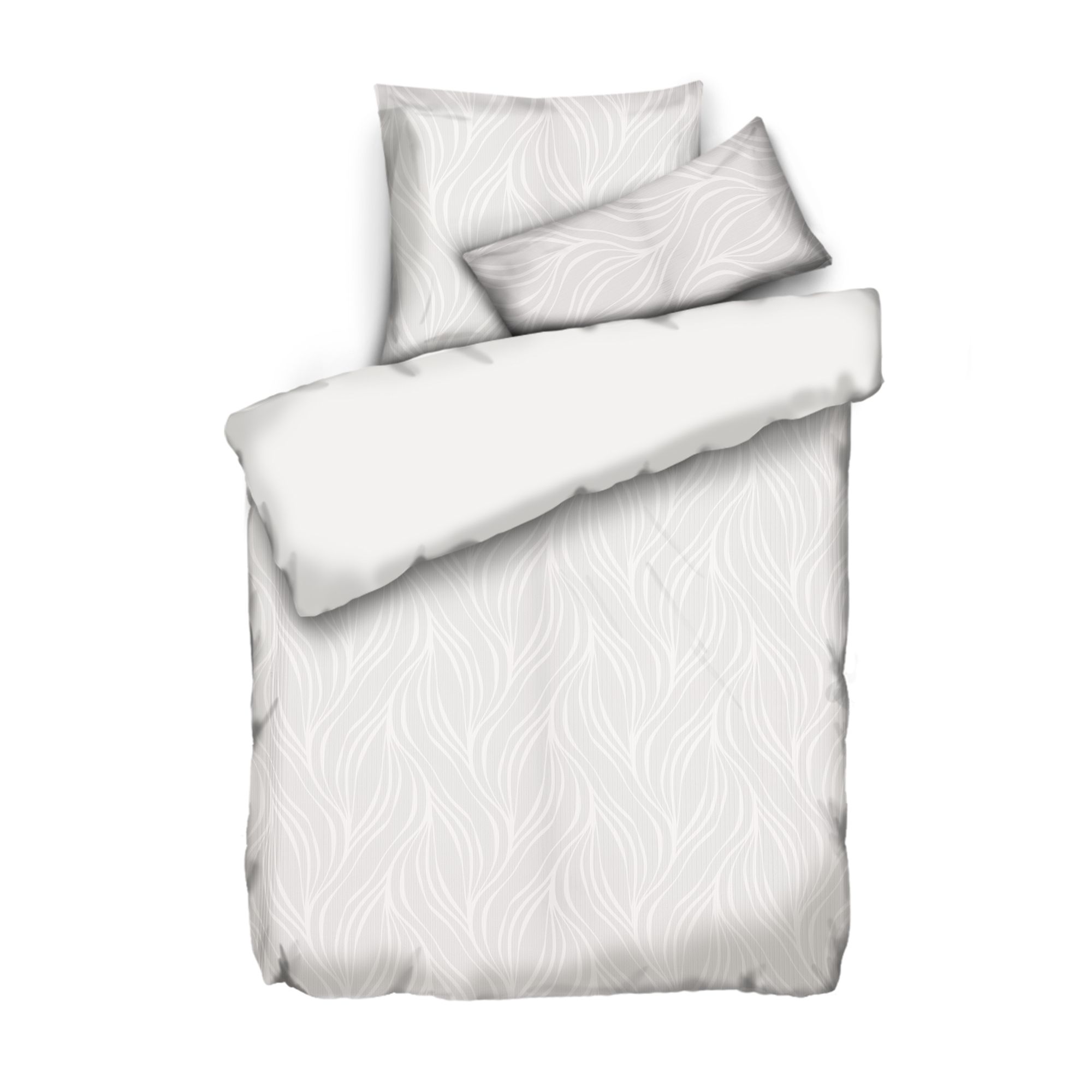 JERYMOOD Rib-Jersey Wendebettwäsche Grafikranke Mikrofaser Jersey Einzelbett, 3tlg.