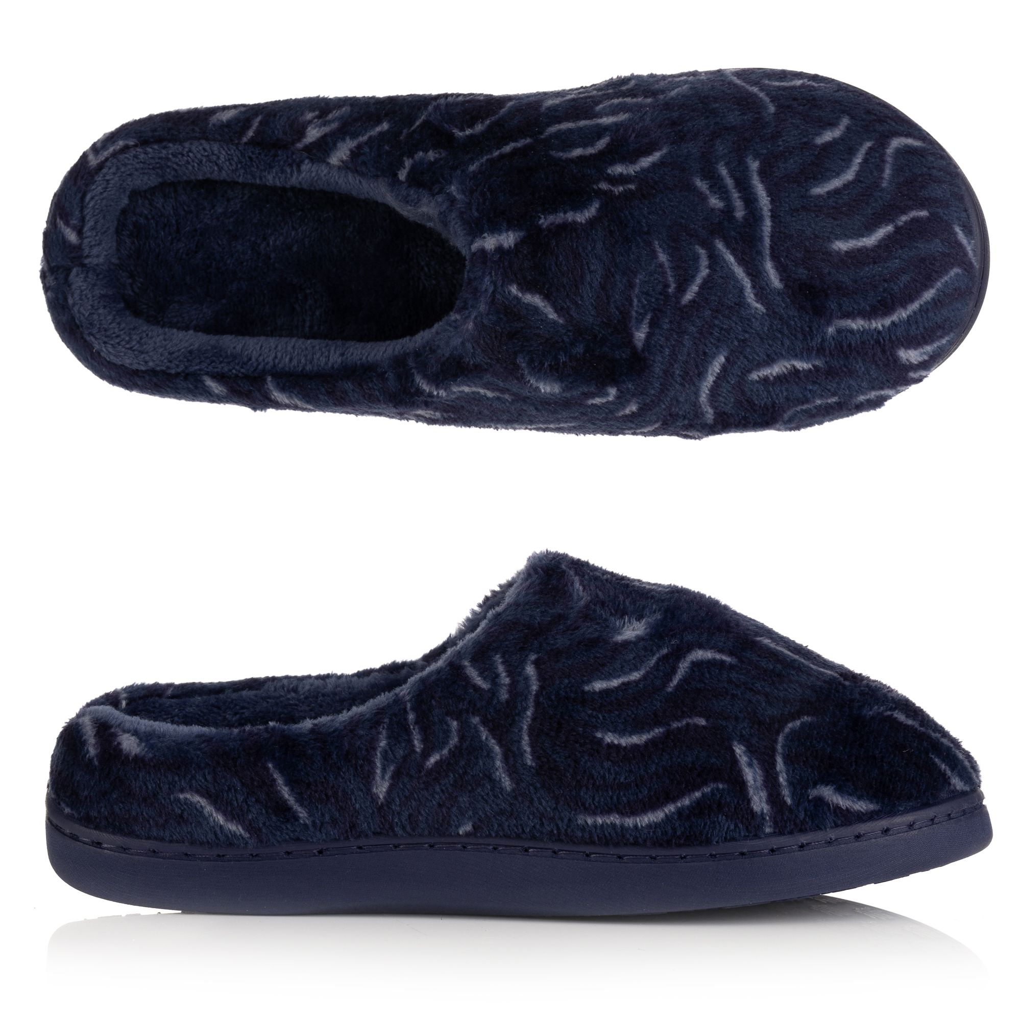MONT CHALET Damen-Hausschuh bedruckt Mikrofaser Chinchilla weich gepolstert