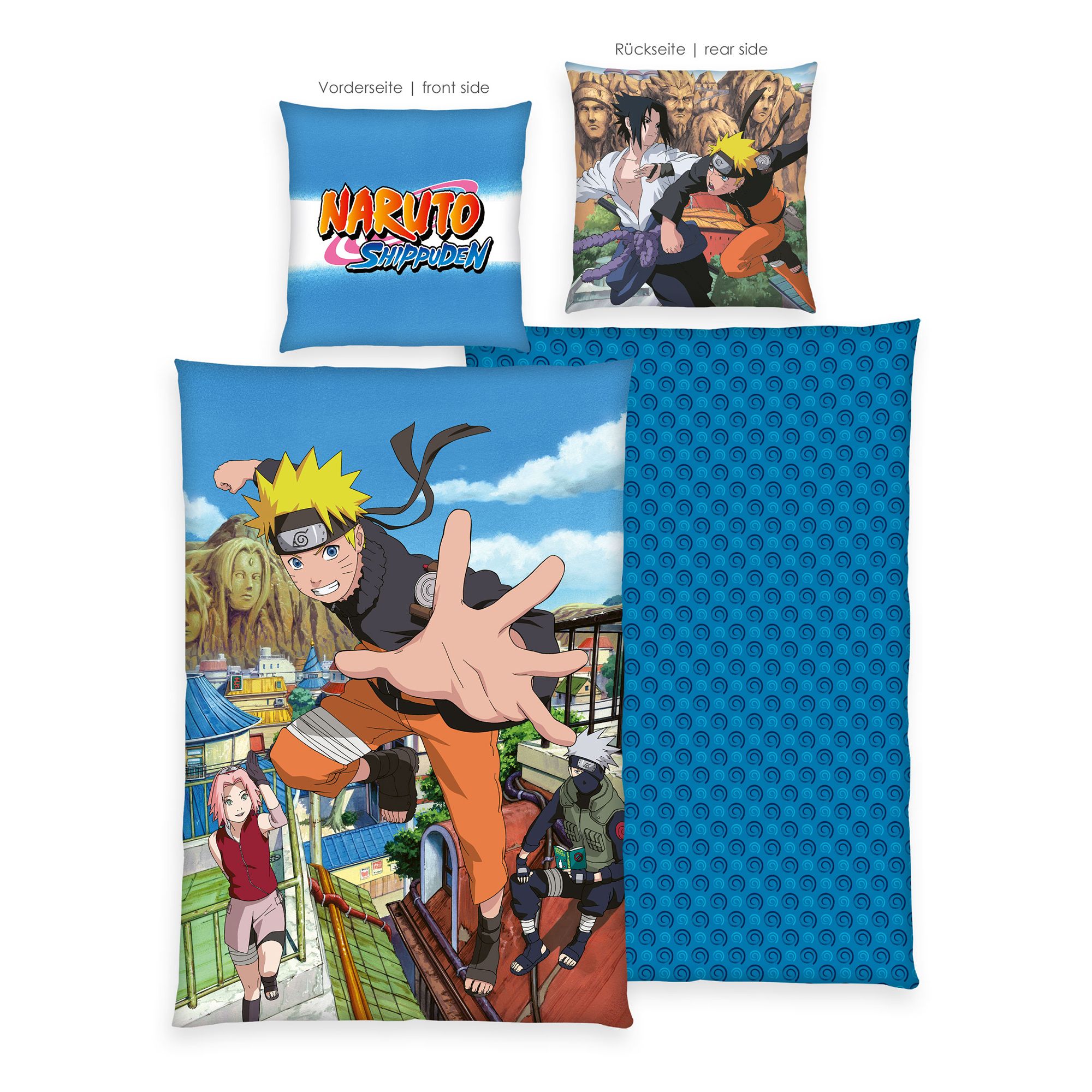 NARUTO Wendebettwäsche Naruto Shippuden Baumwoll Renforcé Einzelbett, 2tlg.