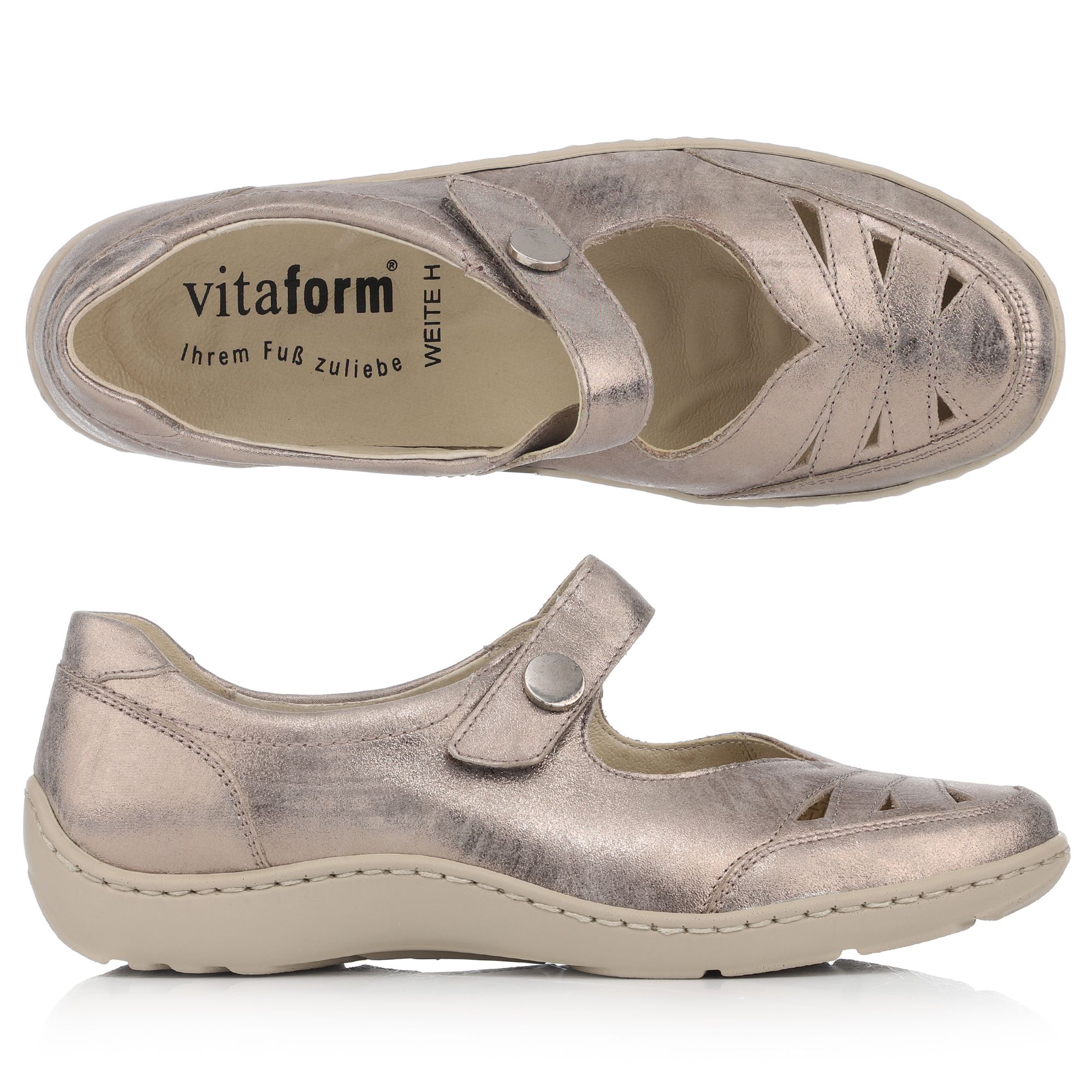 B-Ware VITAFORM Mary-Jane Nappaleder Schimmereffekt