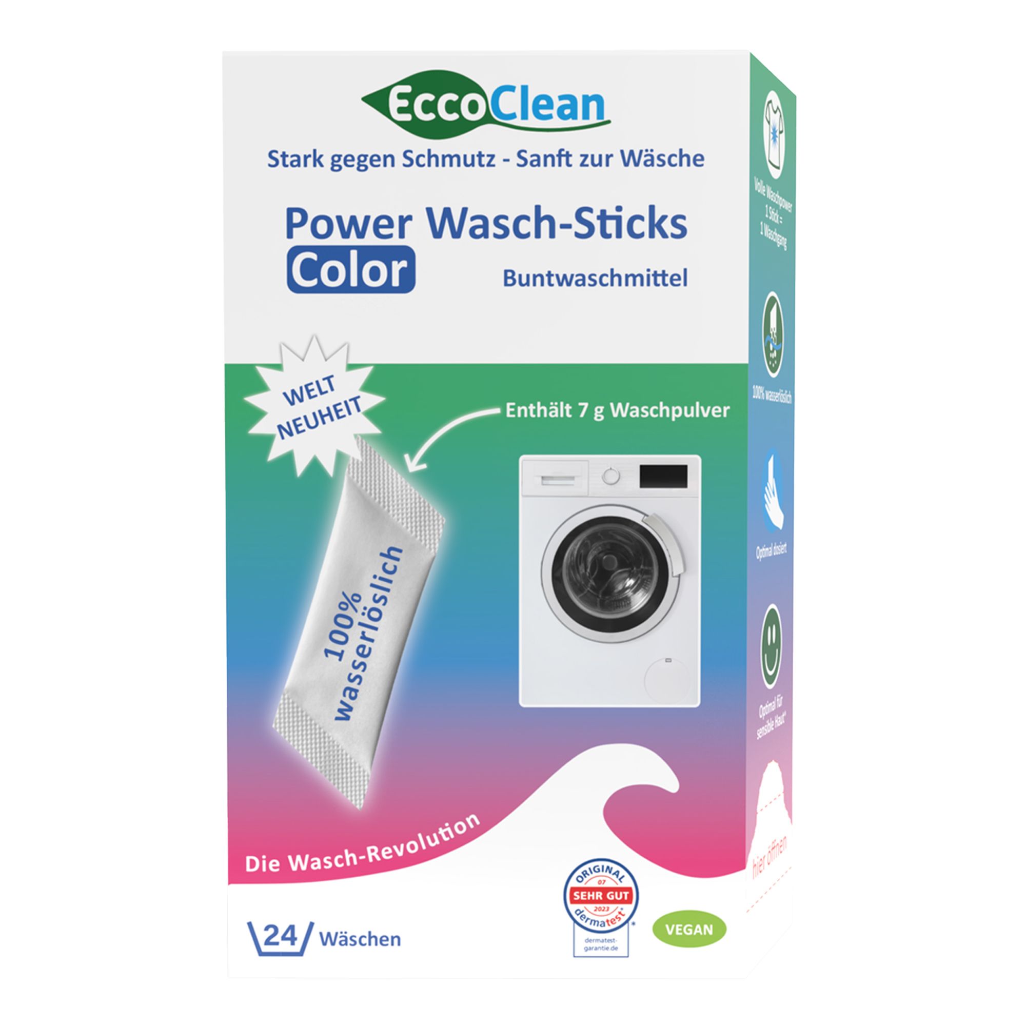 ECCOCLEAN Power Wasch-Sticks für alle Temperaturen leicht dosierbar 2x á 24 Stück