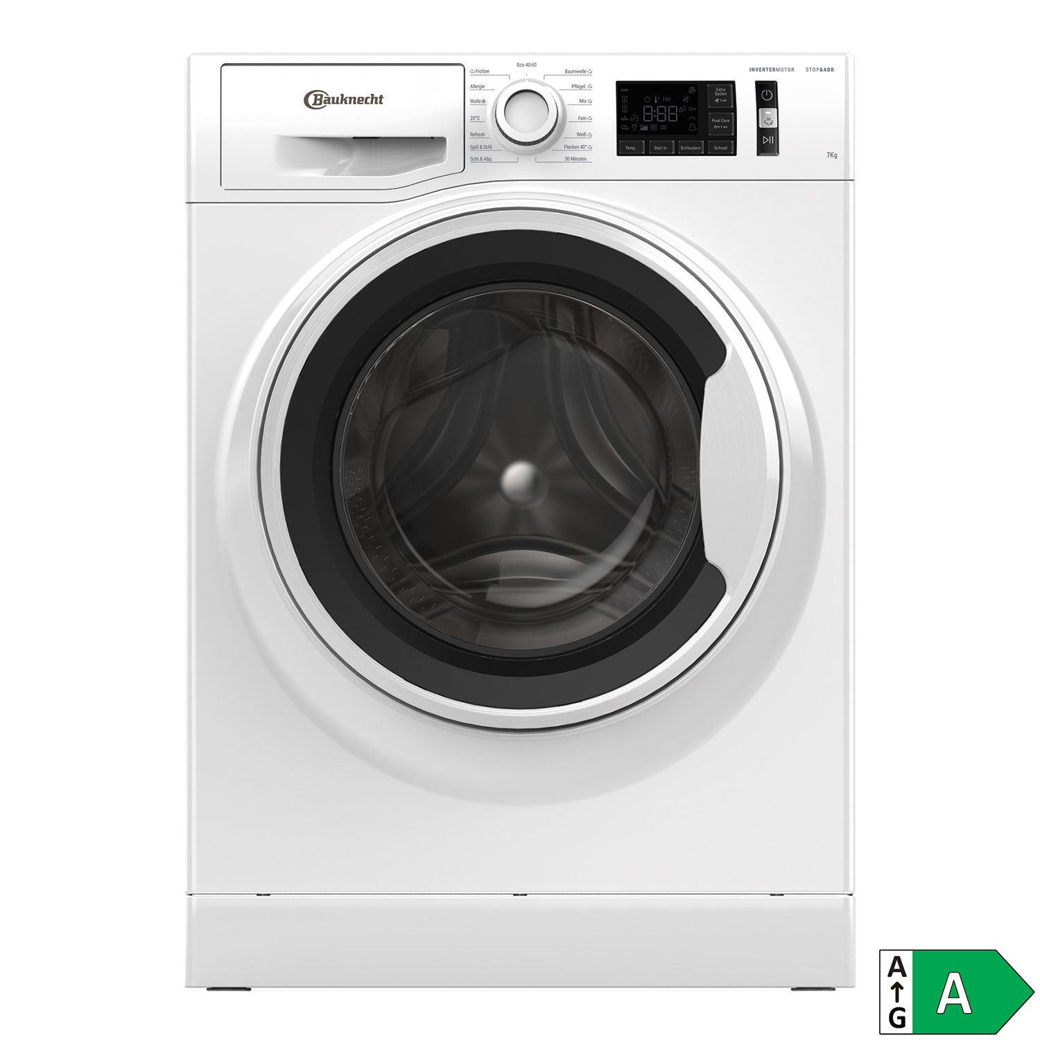 BAUKNECHT Waschmaschine 7kg, EEK A Active Care Steam Refresh, Energieeffizienzklasse A