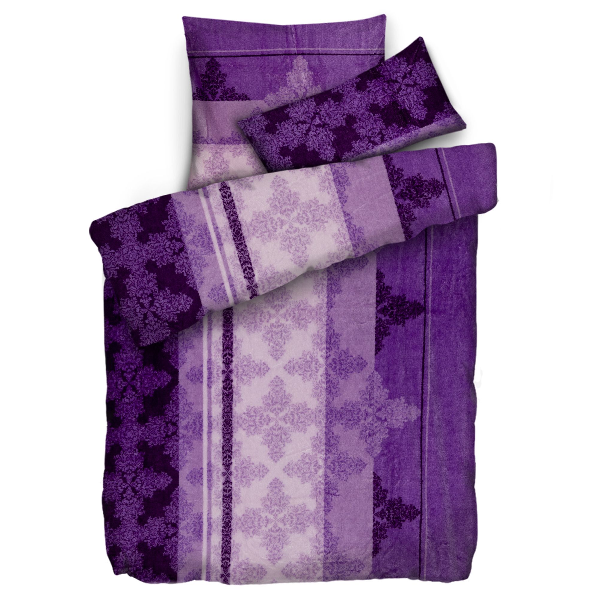 BADIZIO Classic Bettwäsche Ornament-Design Mikrofaser Plüsch Einzelbett, 3tlg.