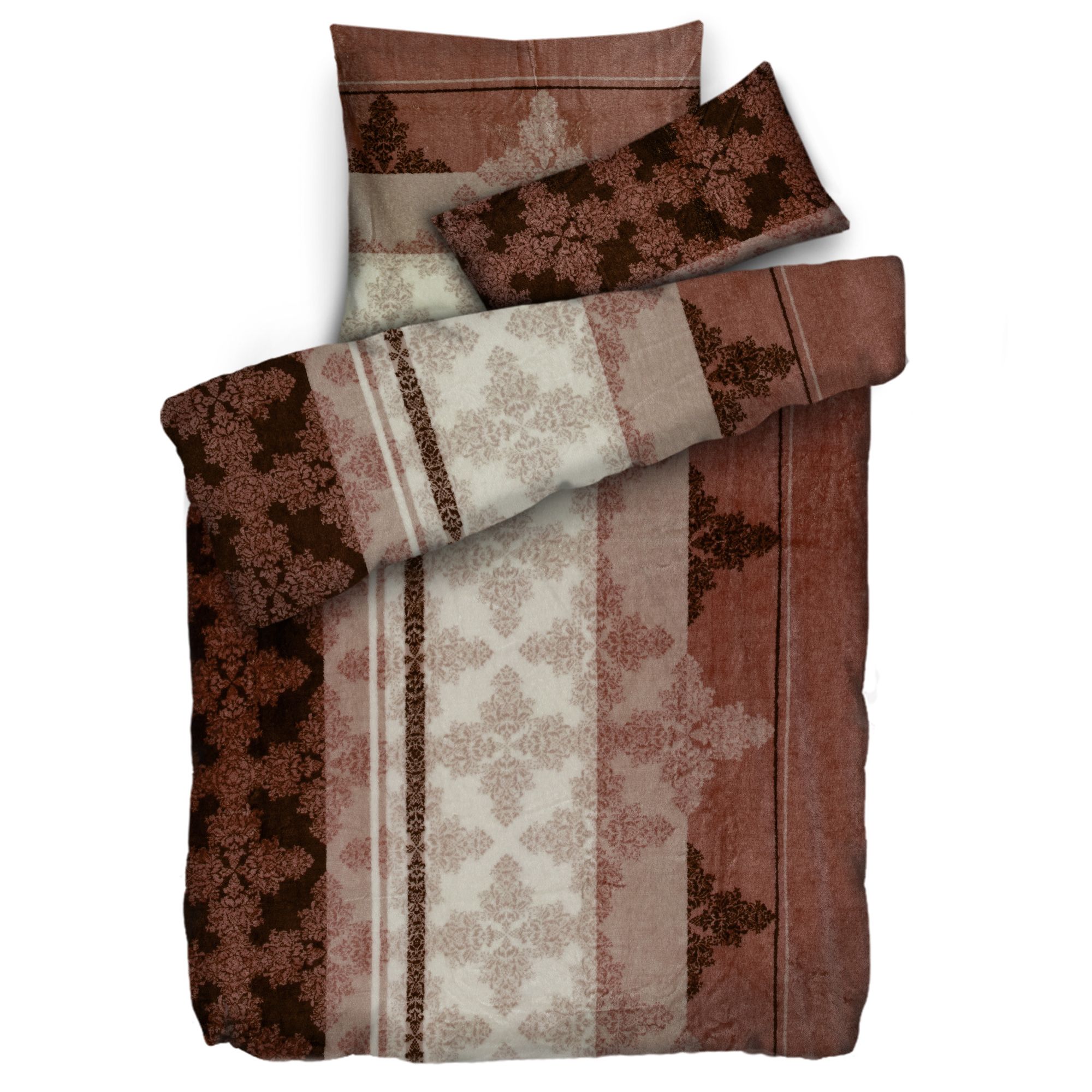 BADIZIO Classic Bettwäsche Ornament-Design Mikrofaser Plüsch Einzelbett, 3tlg.