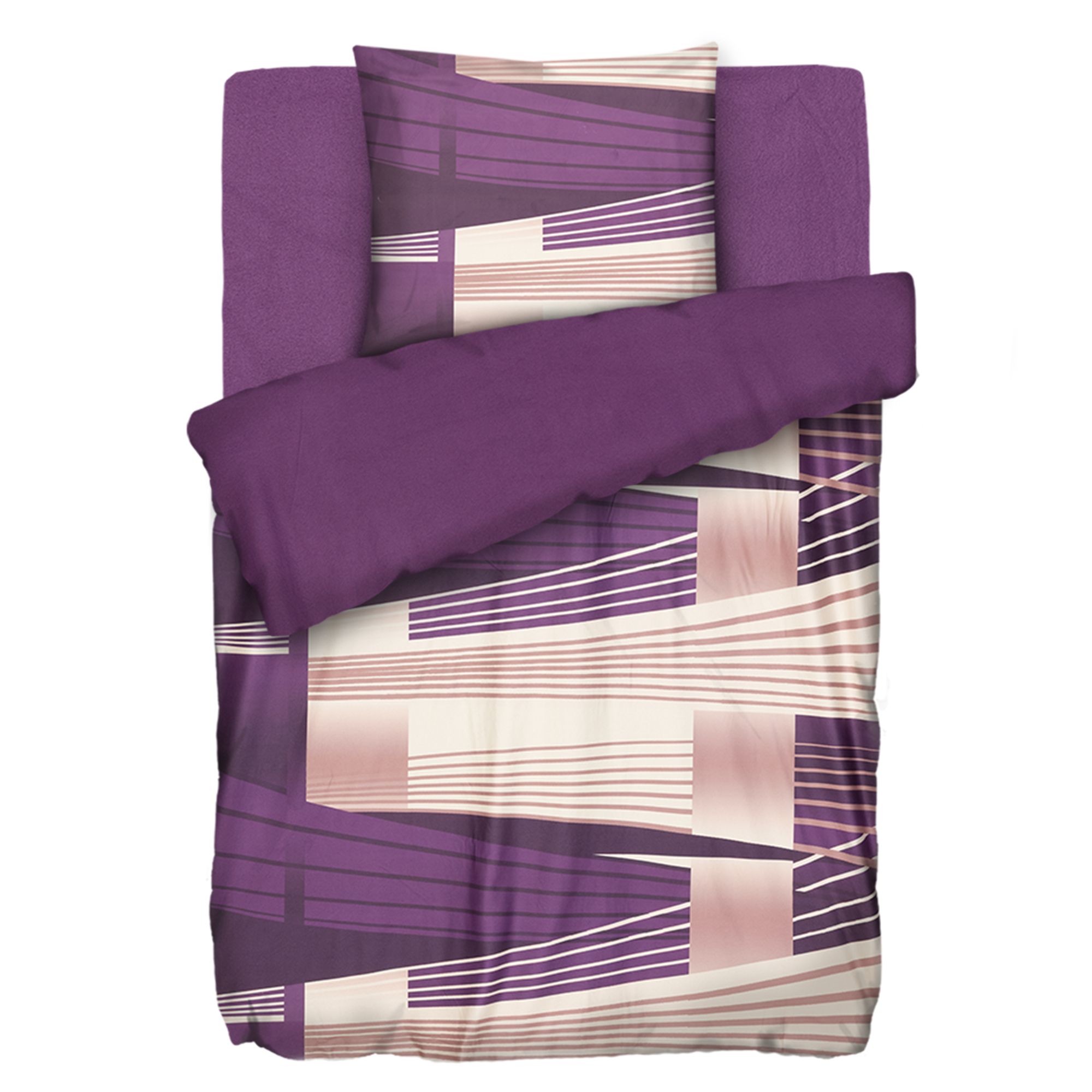 WINTERENGEL Wendebettwäsche grafisch gesondert Mikrofaser Flanell Einzelbett, 3tlg.