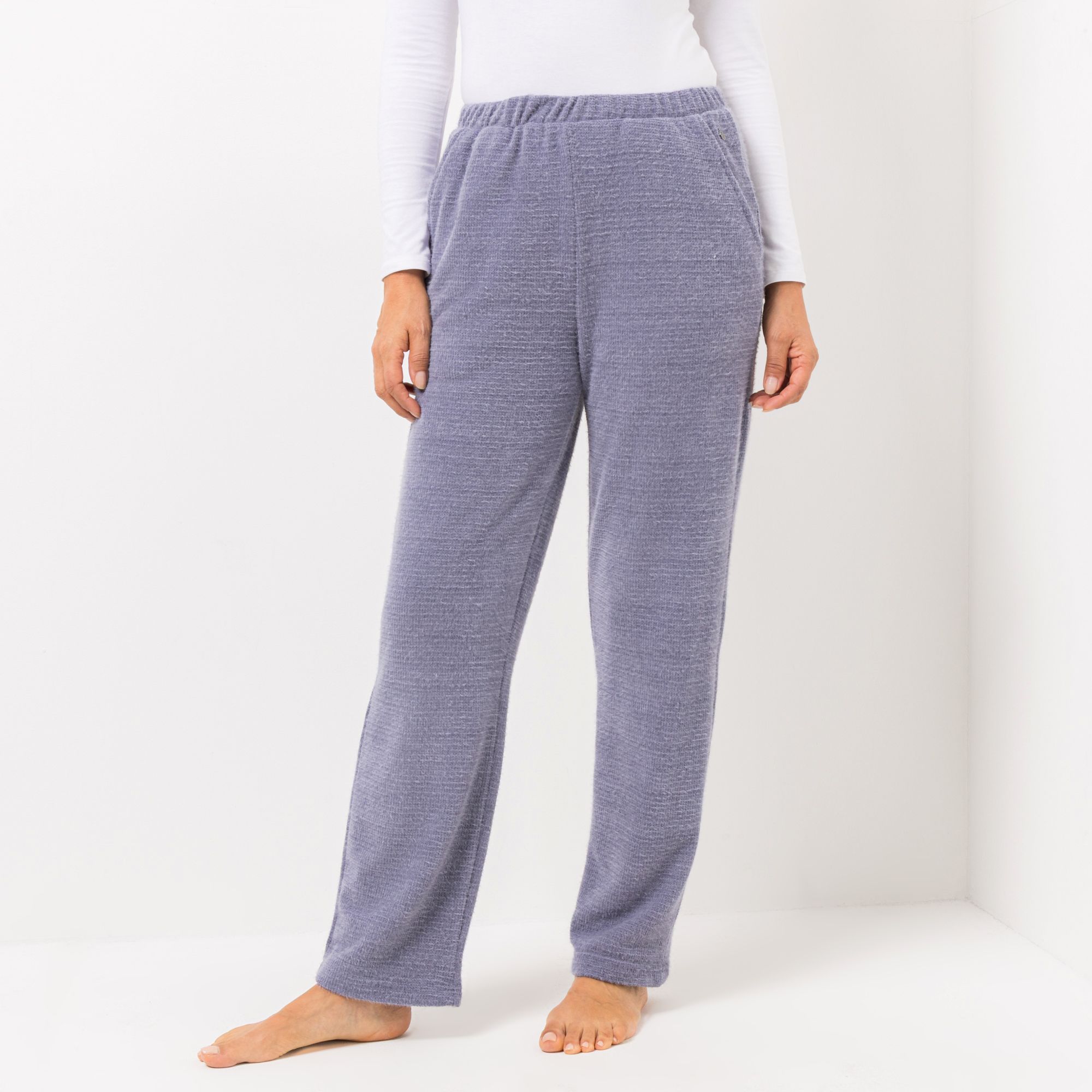 MONT CHALET Damen-Hose uni Angora-Fellimitat Taschen