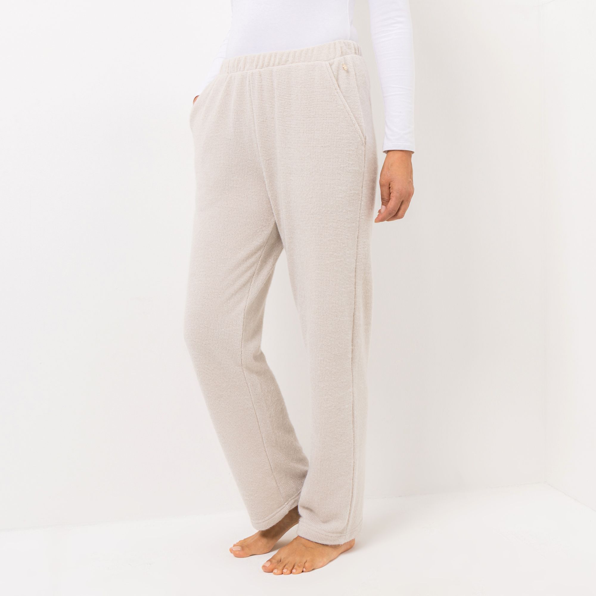 MONT CHALET Damen-Hose uni Angora-Fellimitat Taschen