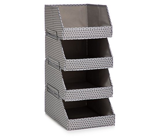 Aufbewahrungsbox erweiter-, stapel- & zusammenklappbar ca. 24,5x60x38cm 4er-Set