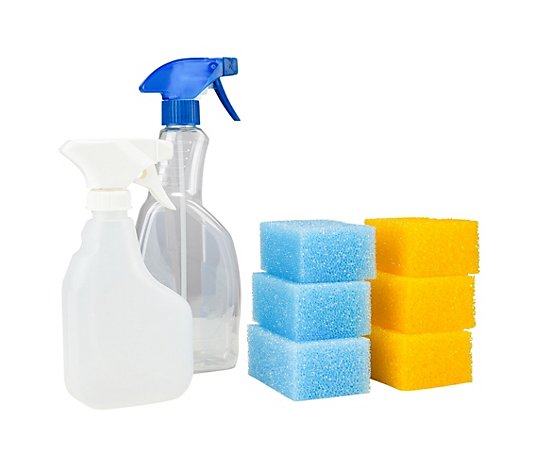 AQUA CLEAN Zubehör Set Reinigungsschwämme + Sprühflaschen 10tlg.