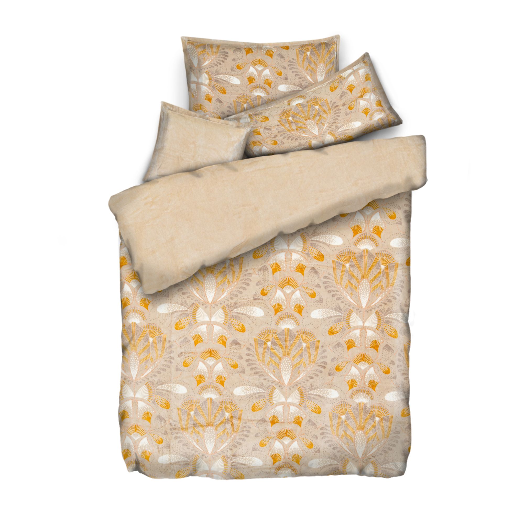 MONT CHALET Wendebettwäsche leuchtende Ornamente Mikrofaser Chinchilla Einzelbett, 4tlg.