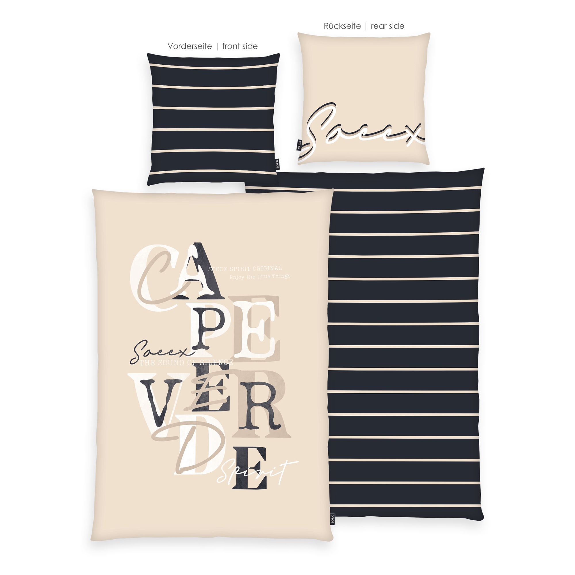 SOCCX Wendebettwäsche Cape Verde Baumwoll Renforcé Einzelbett, 2tlg.