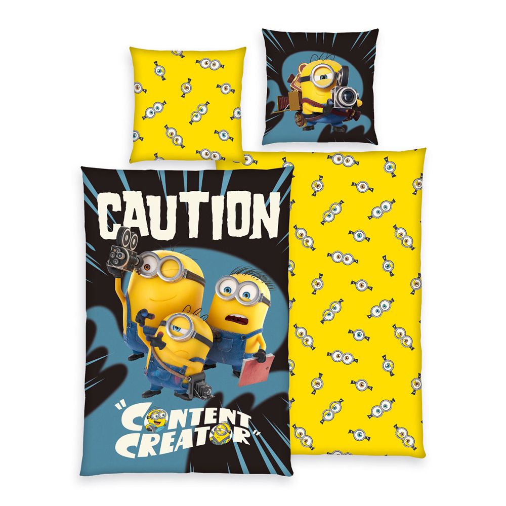 MINIONS Wendebettwäsche Content Creator Baumwoll Renforcé Einzelbett, 2tlg.