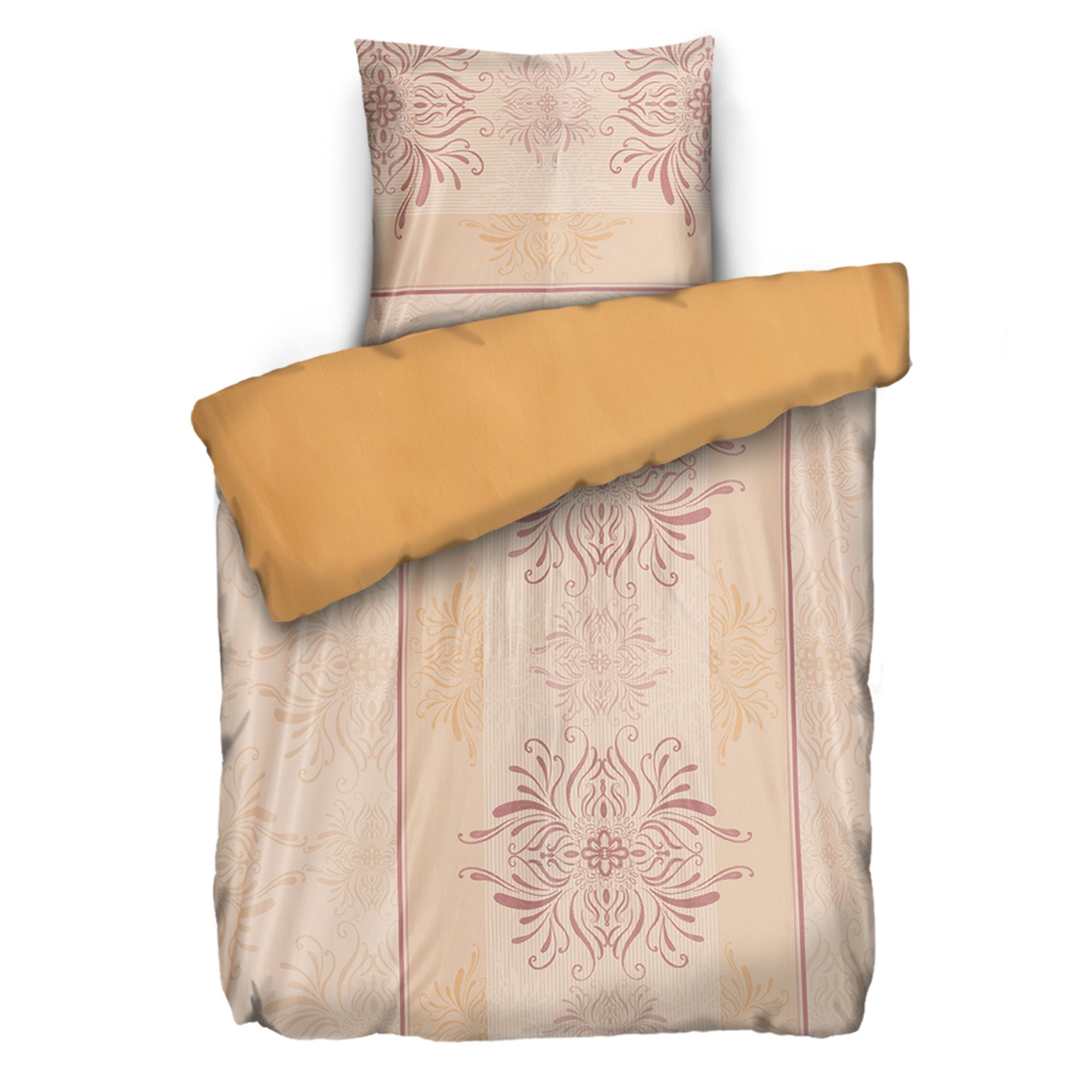 JERYMOOD Wendebettwäsche klassische Ornamente Mikrofaser Jersey Einzelbett, 2tlg.