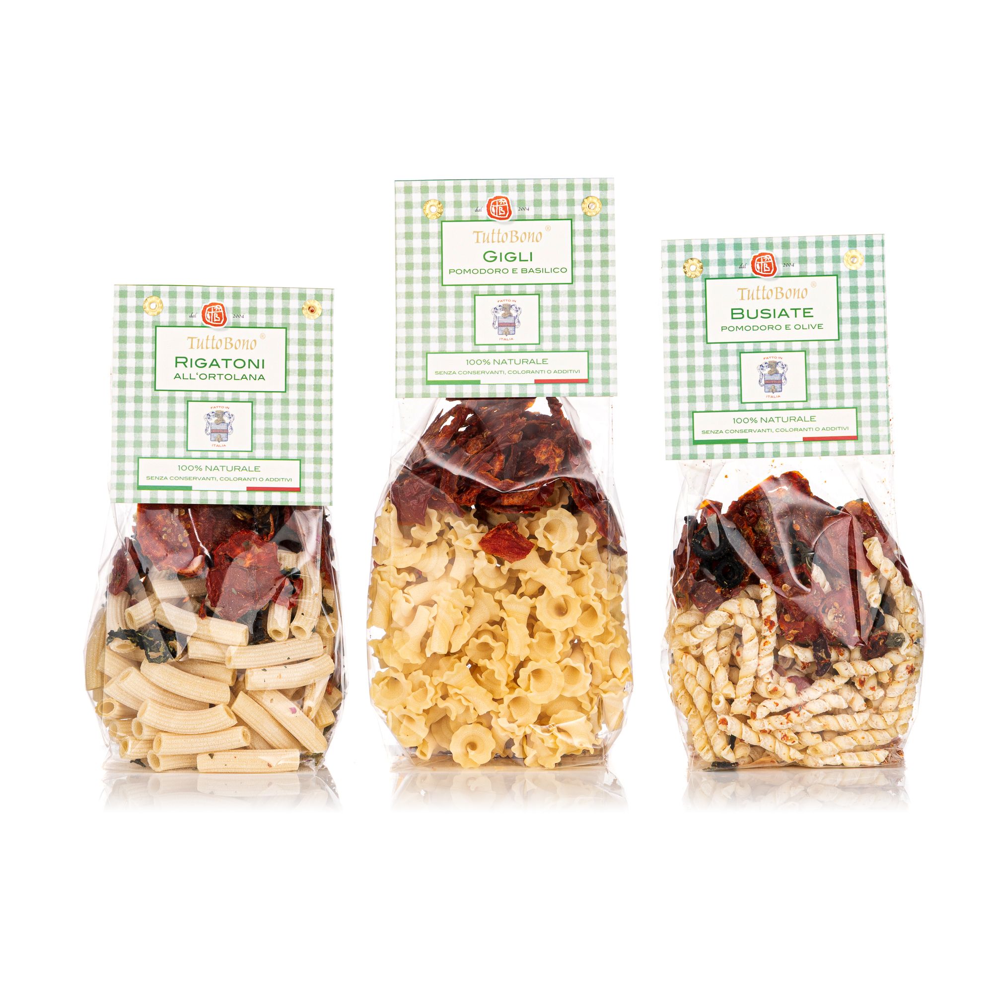  TUTTOBONO® Pasta Pronta 3 versch. Sorten vegetarisch und vegan Inhalt 600g