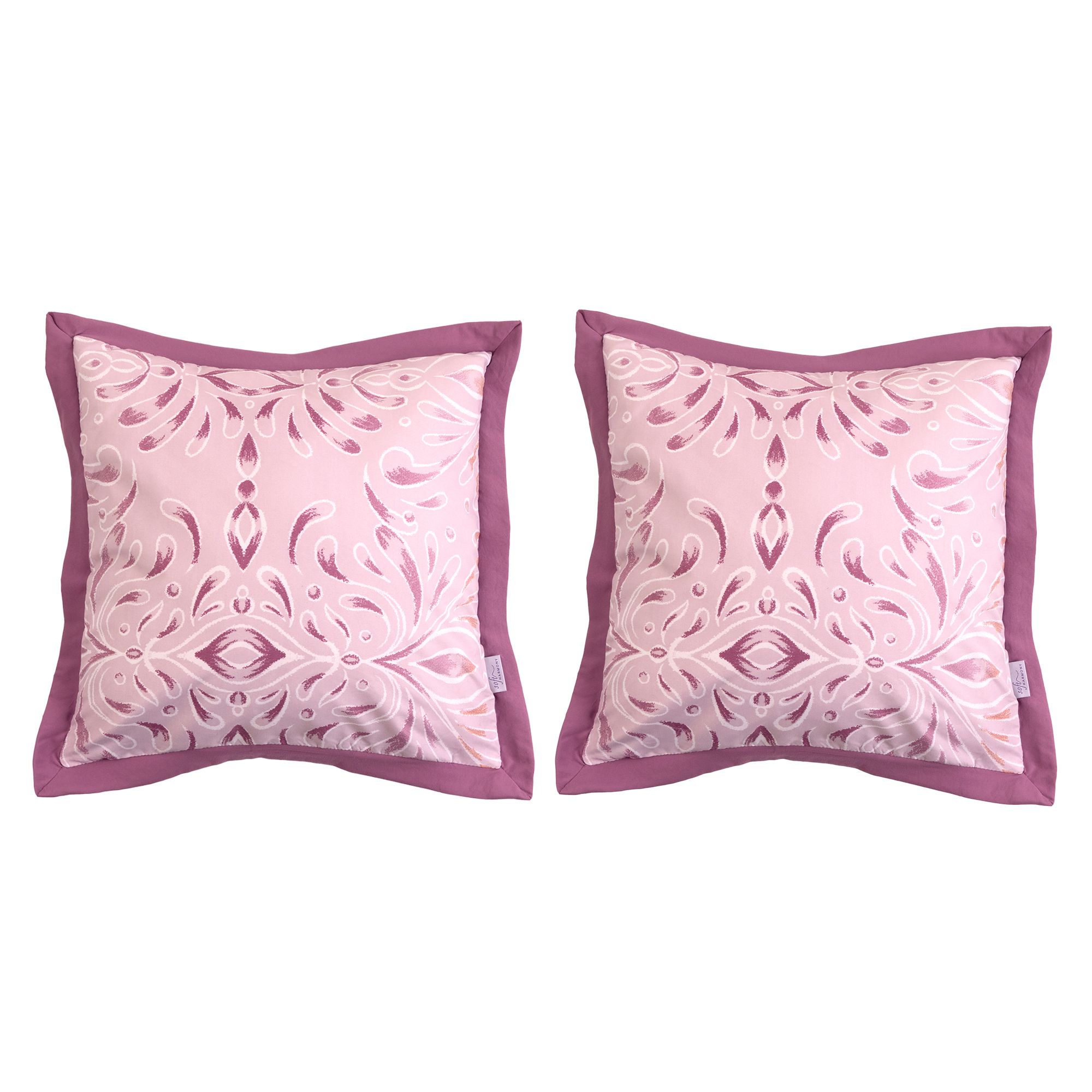 SOFT HARMONY 2 Dekokissenhüllen Ornamente Mikrofaser samtweich waschbar, ca. 50x50cm