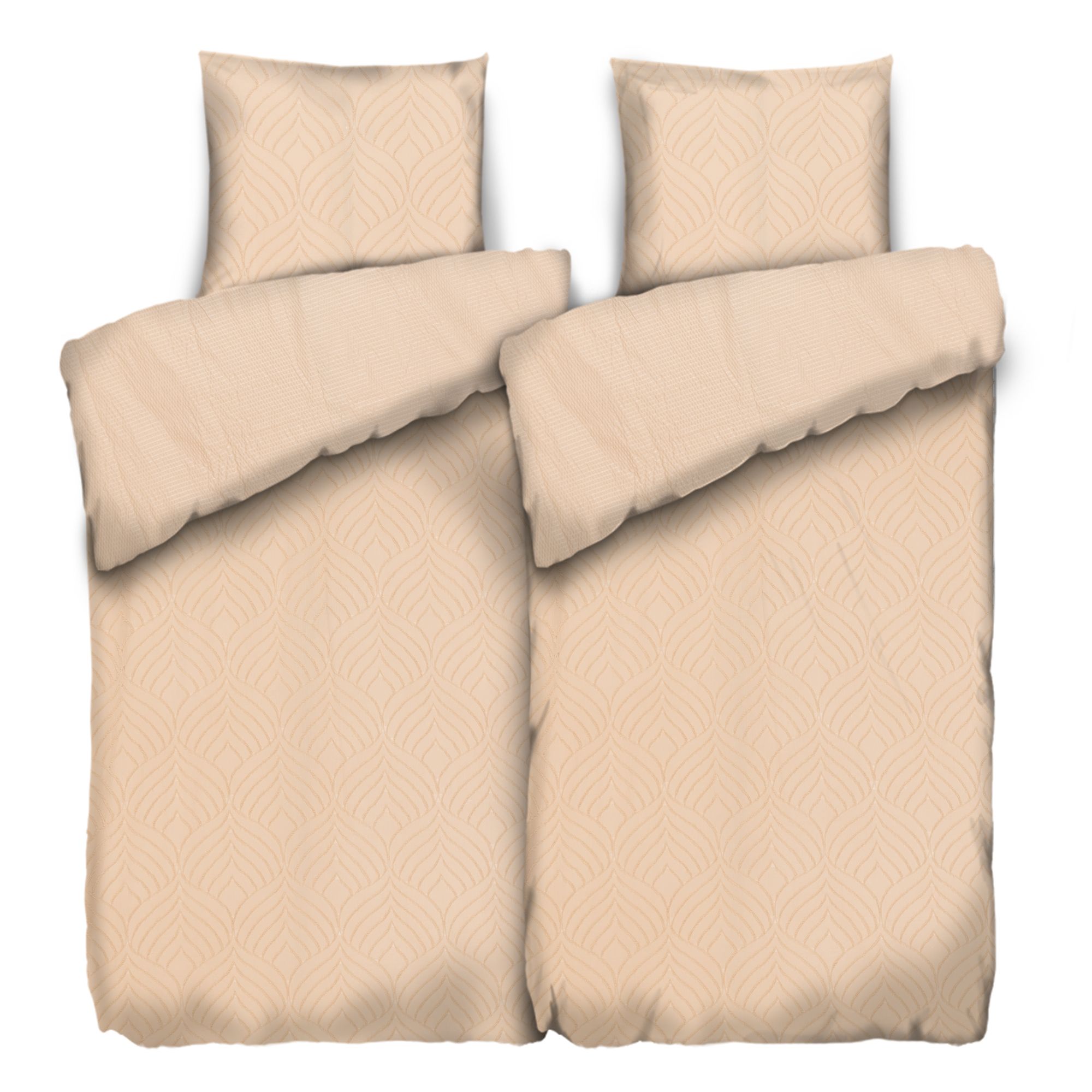  SOFT WAVE Bettwäsche Blätterform-Tufting Mikrofaser Seersucker Doppelbett, 4tlg.