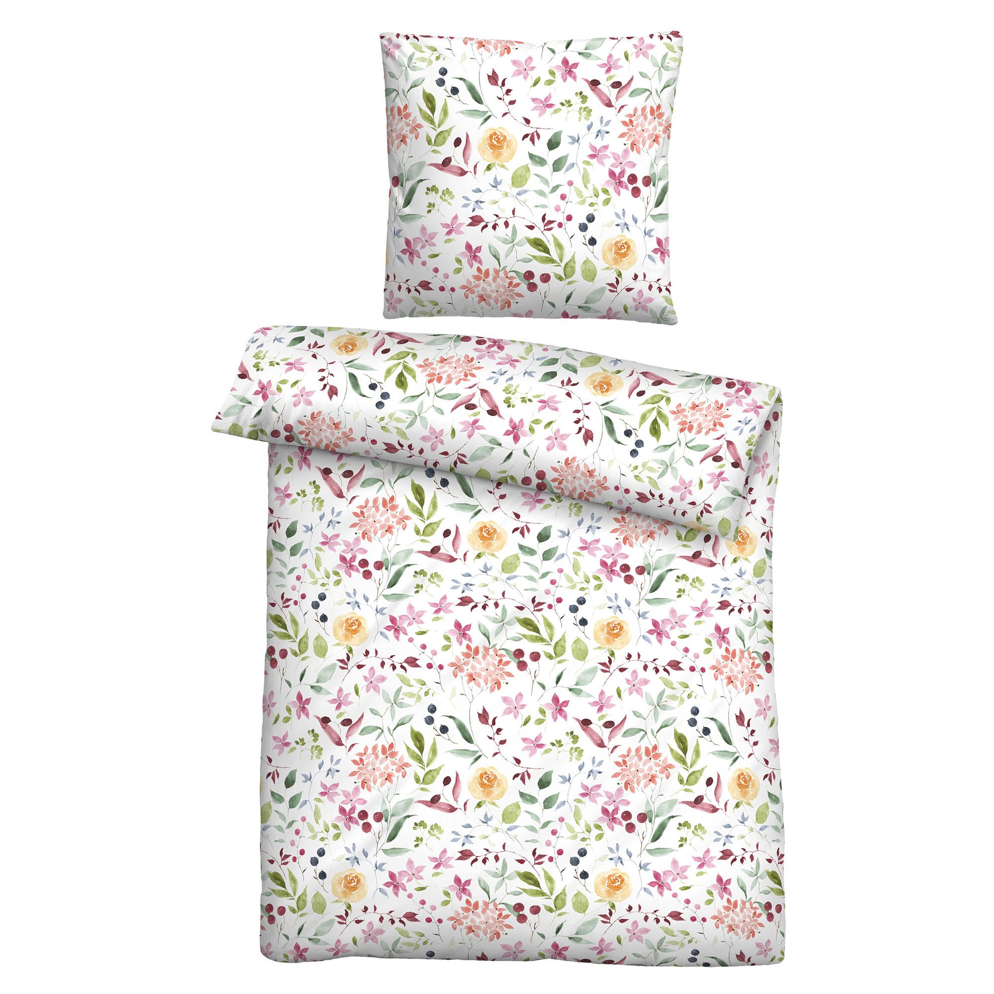 Castell® Bettwäsche Blütenflor Baumwoll Seersucker Einzelbett, 2tlg.