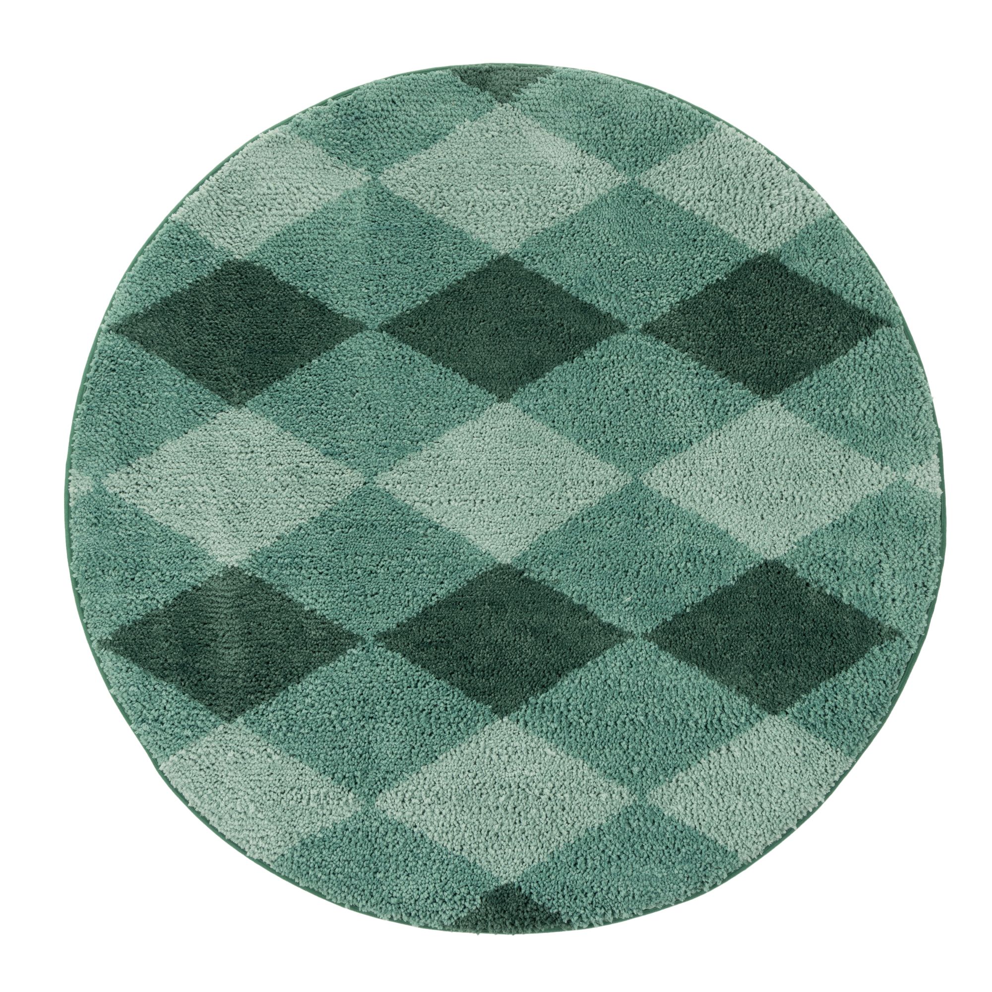 CASA FONDO 1 runde Fußmatte Rautenmuster Mikrofaser HeiQ Pure, Ø 100cm