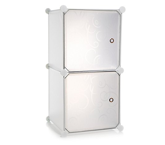 multifunktionales Steckregal Würfel 2 Boxen mit Türen ca. 74x36x36cm