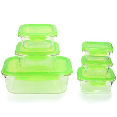 LocknLock 6 Frischhaltedosen aus Borosilikatglas 160ml-2L Gesamtvolumen 4,07L