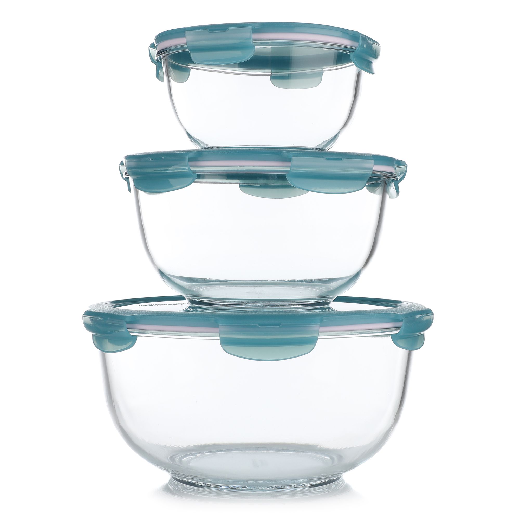 LocknLock 3 Frischhaltedosen Borosilikatglas 1,1L, 2,3L und 4,4L Gesamtvolumen 7,8L